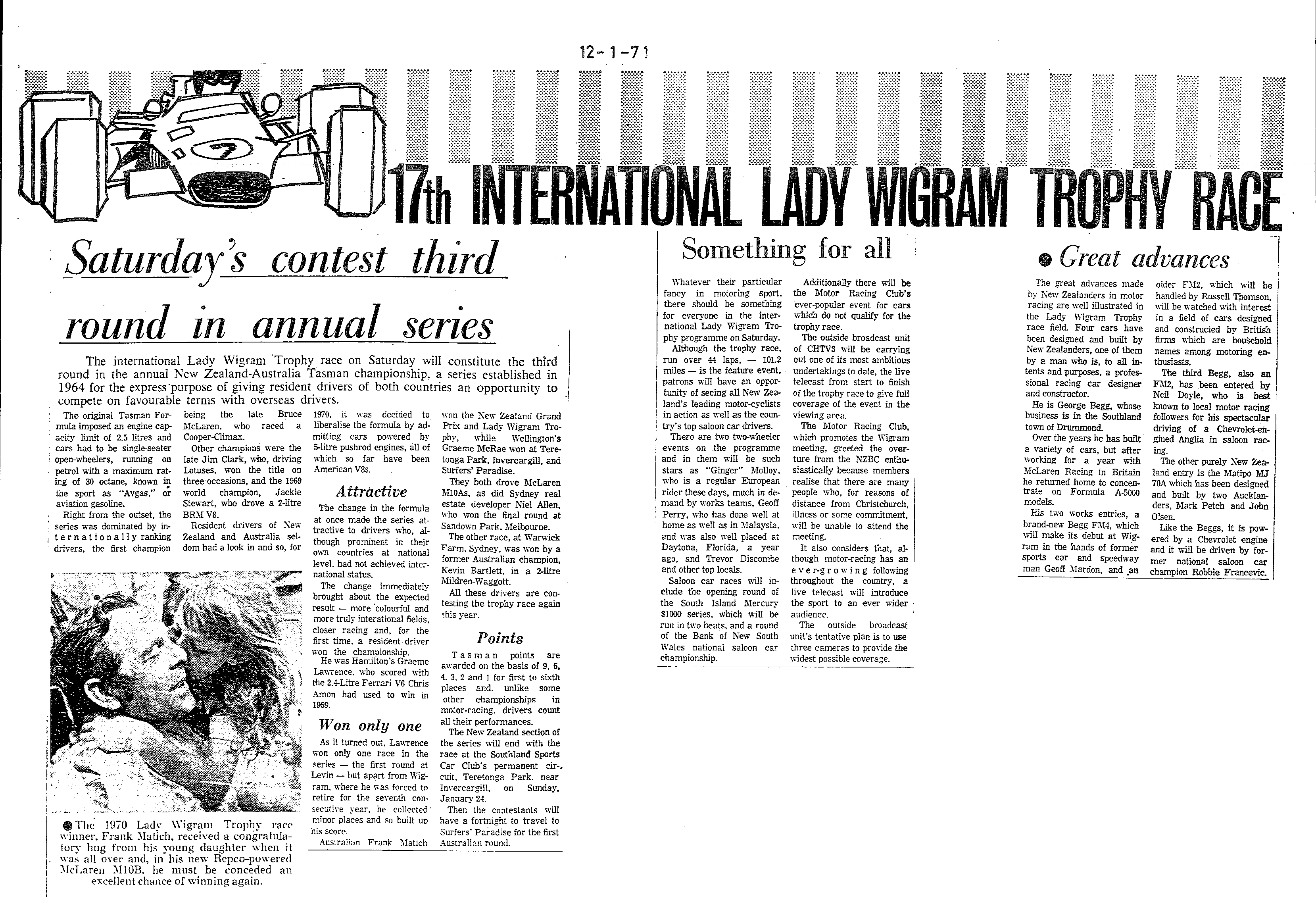 Scan of the clipping page, 12 January 1971