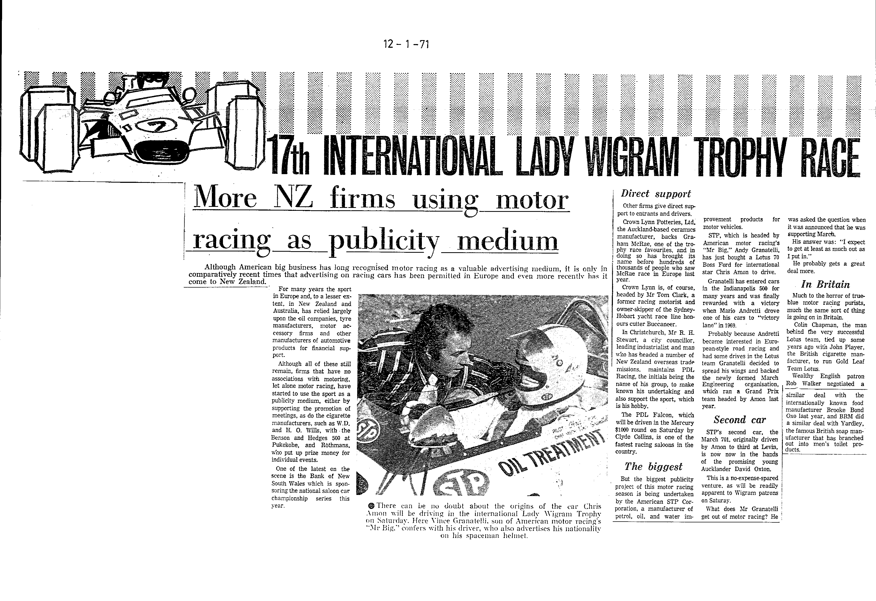 Scan of the clipping page, 12 January 1971