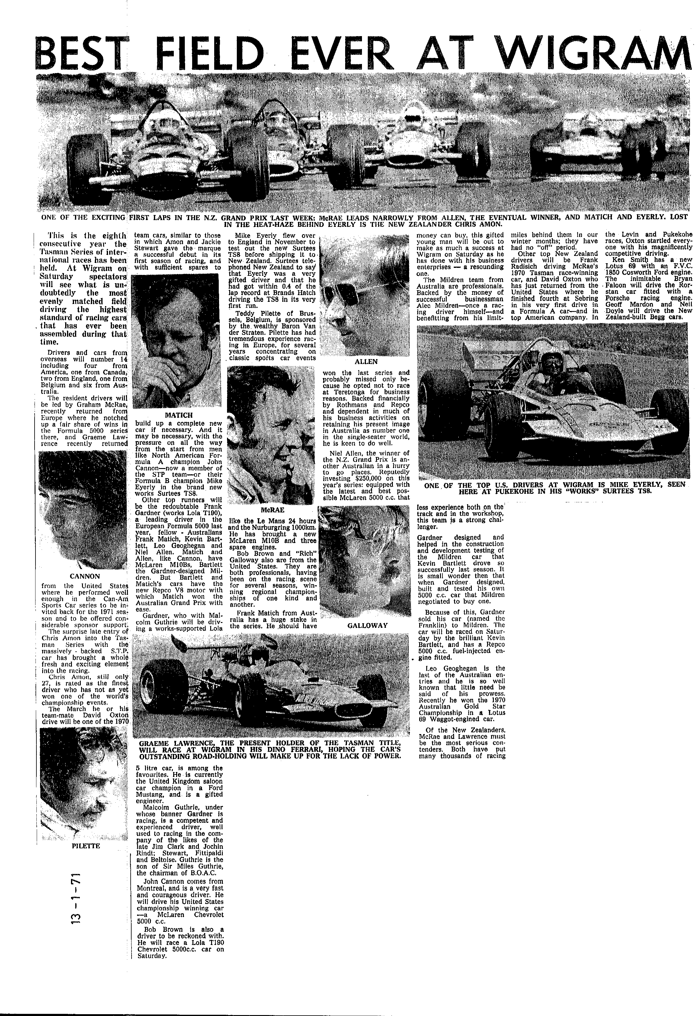Scan of the clipping page, 13 January 1971