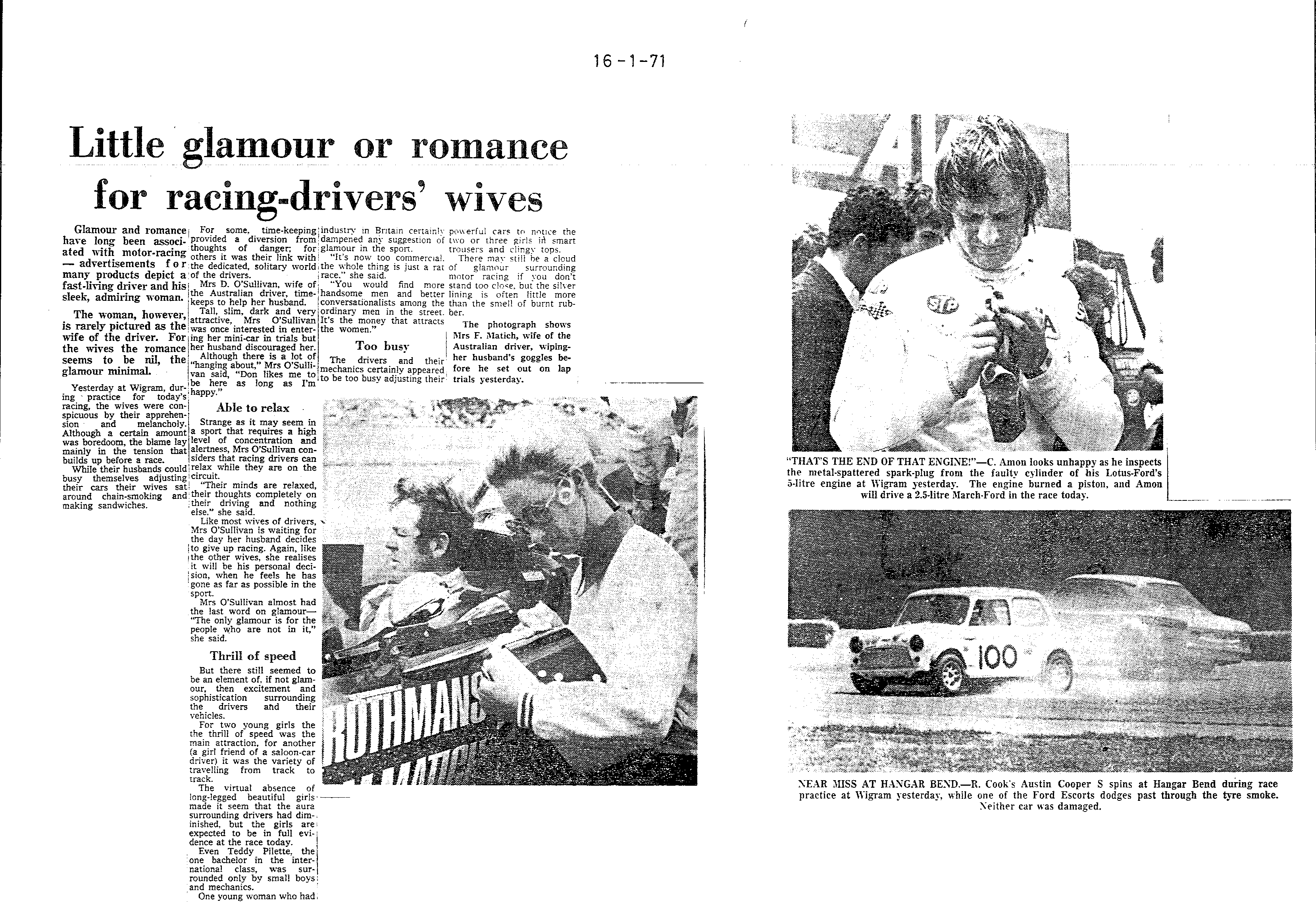 Scan of the clipping page, 16 January 1971