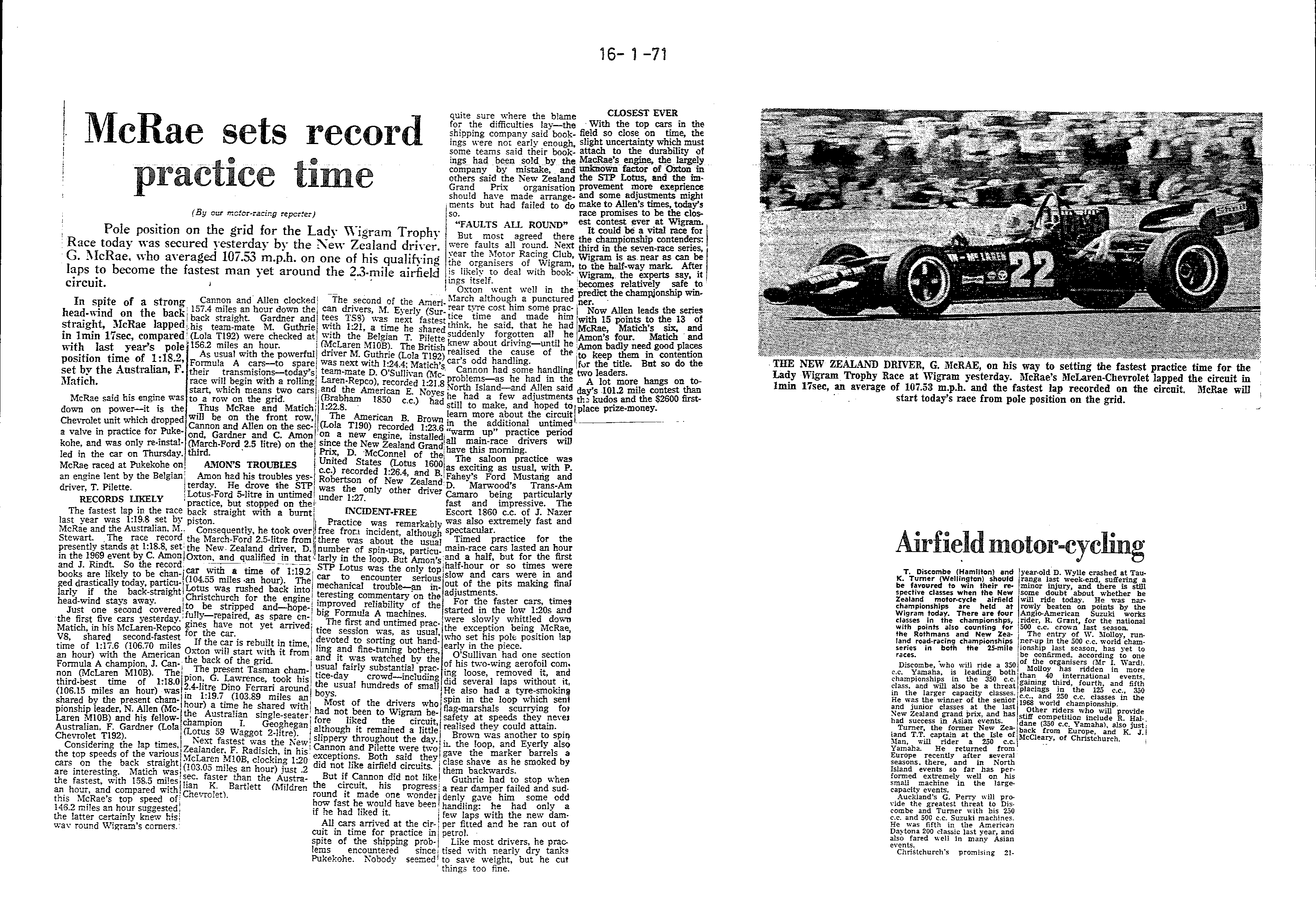 Scan of the clipping page, 16 January 1971