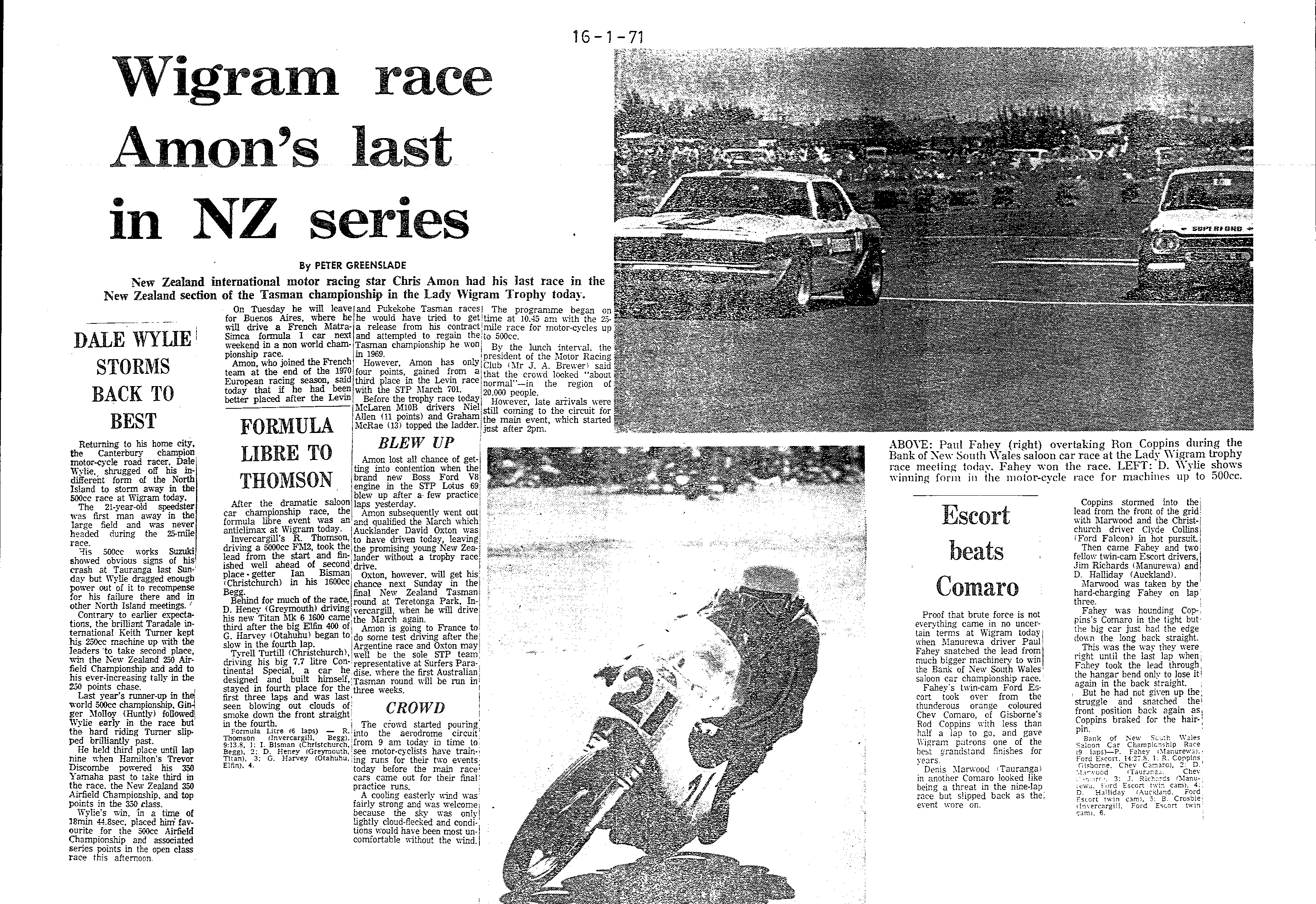 Scan of the clipping page, 16 January 1971