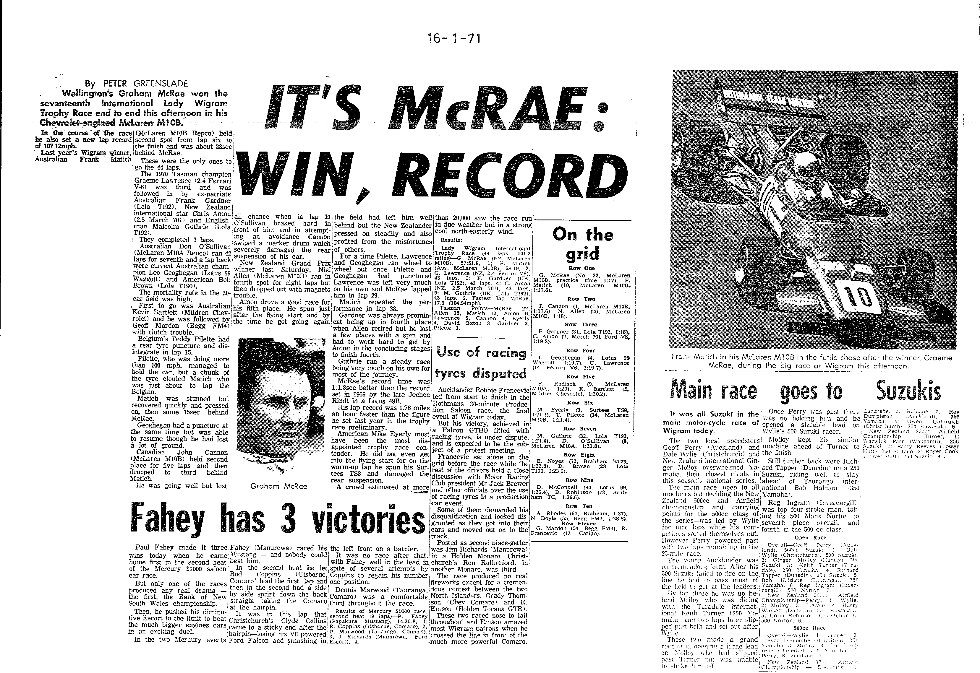 Scan of the clipping page, 16 January 1971