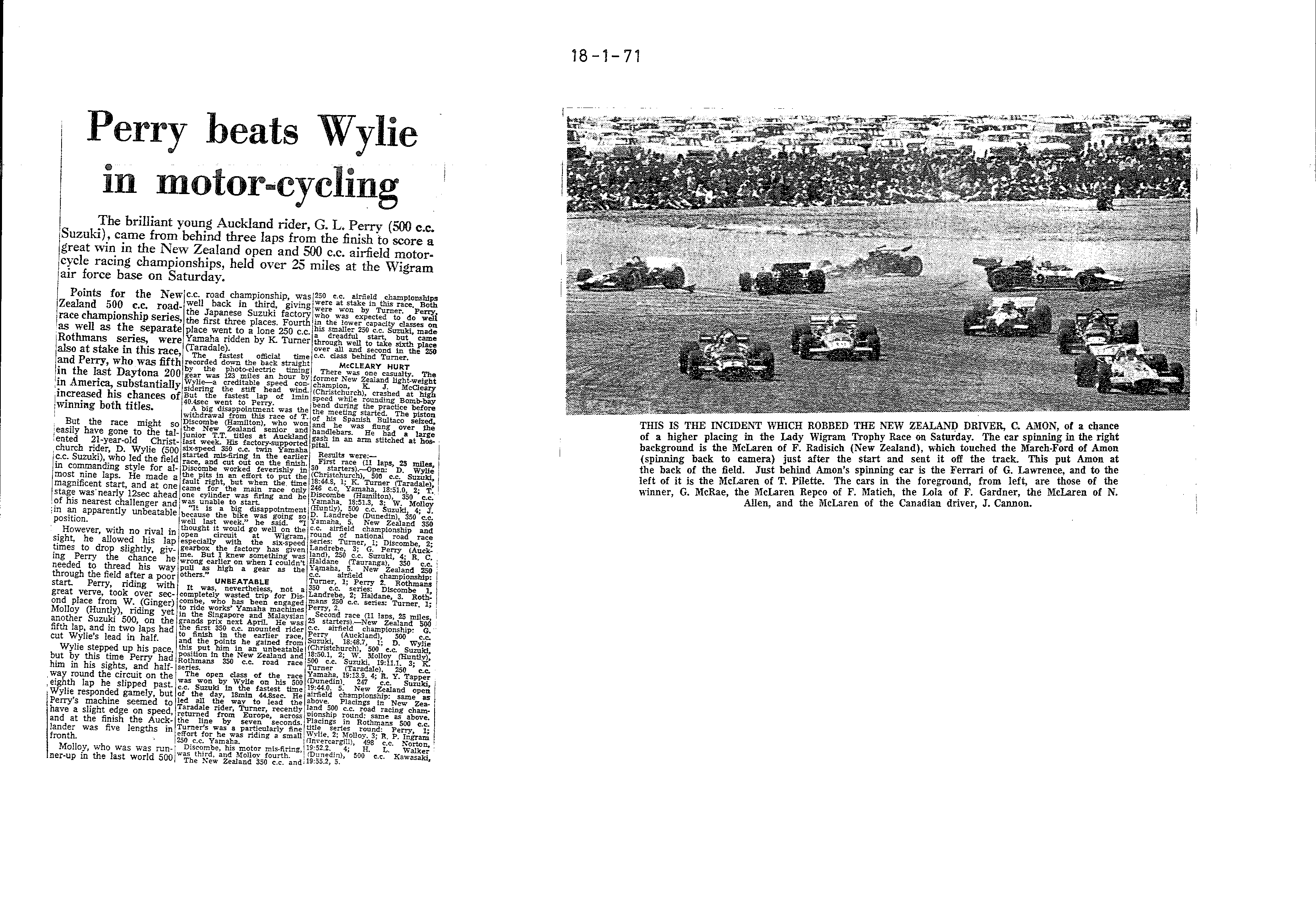 Scan of the clipping page, 18 January 1971