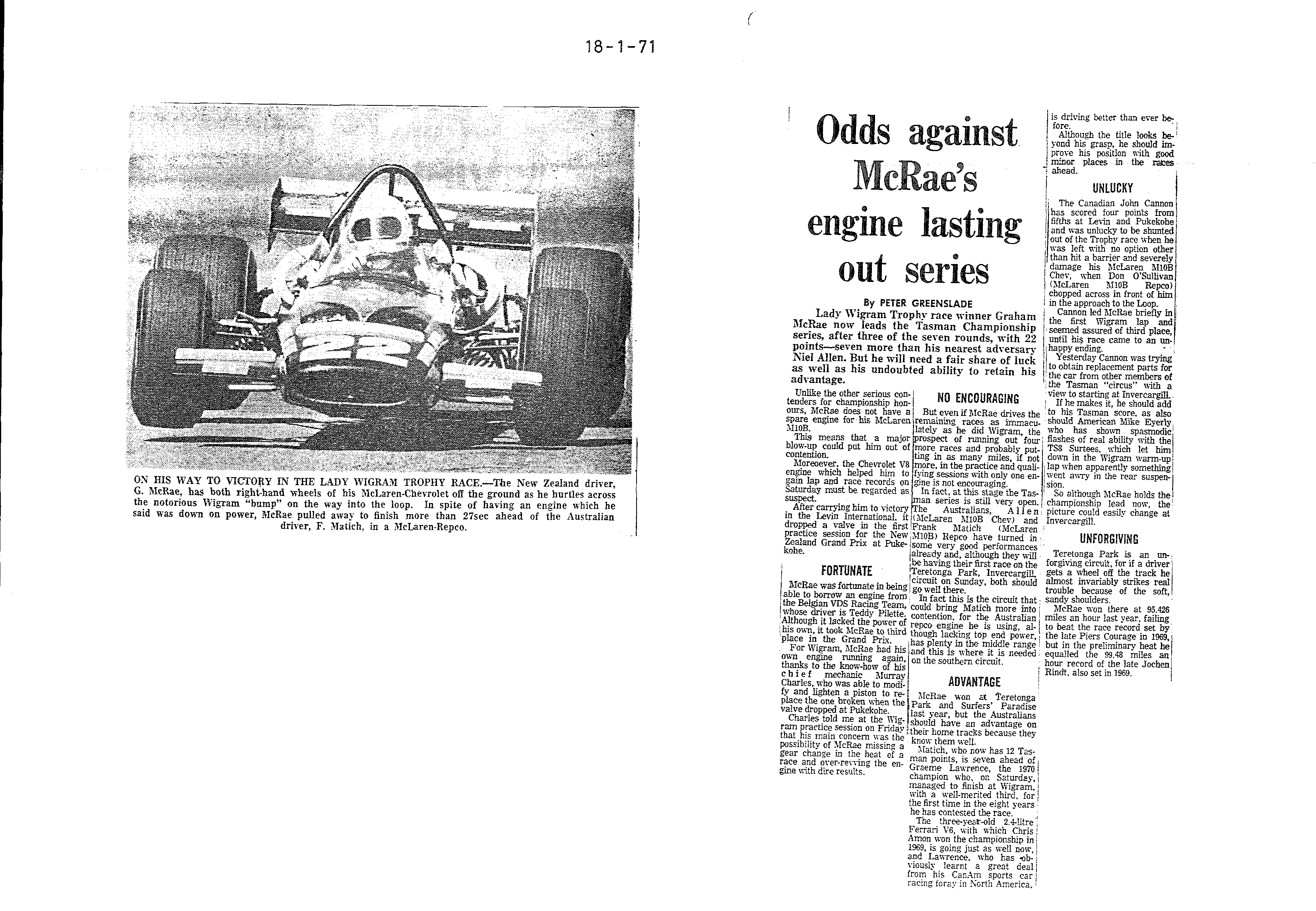 Scan of the clipping page, 18 January 1971