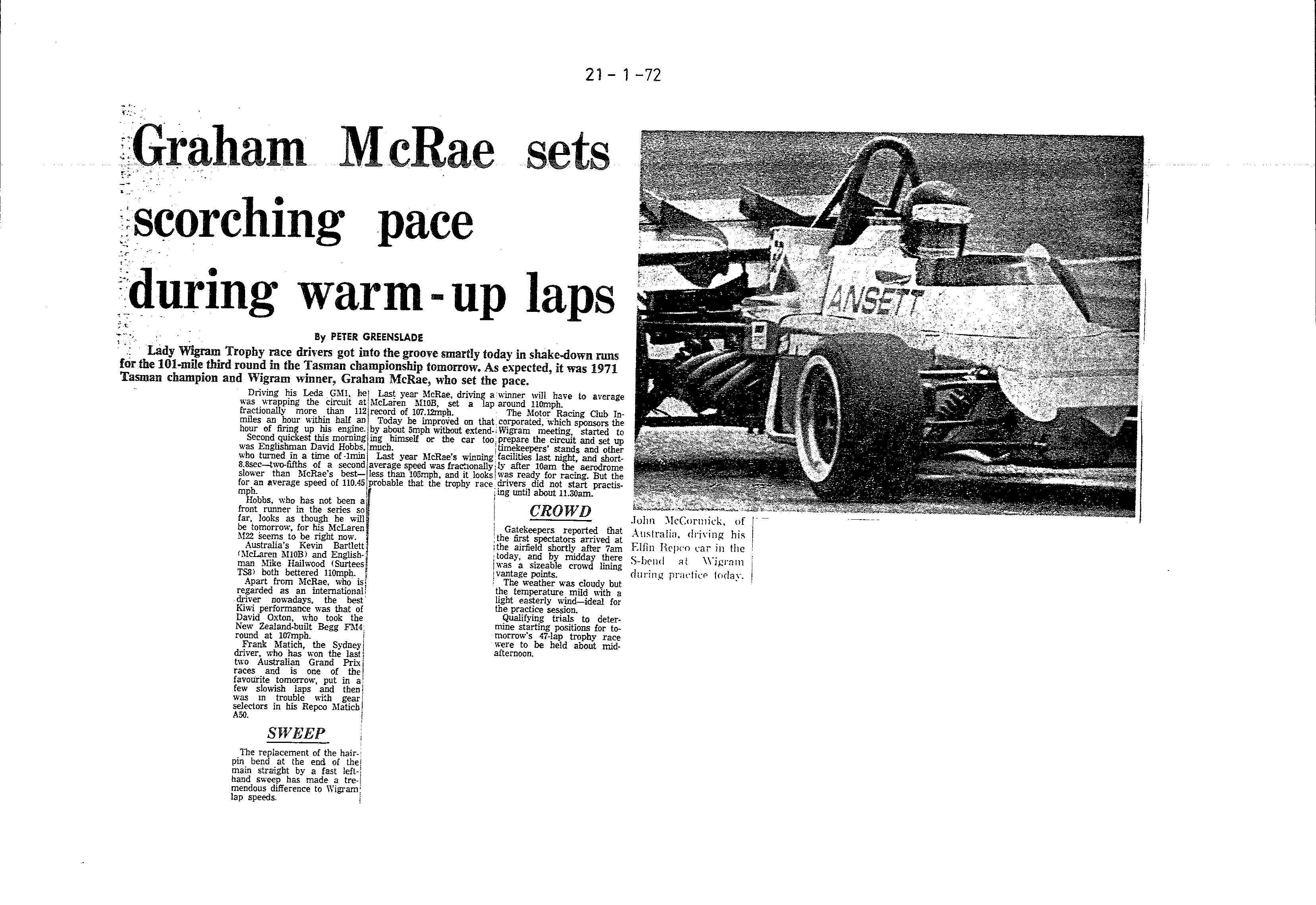 Scan of the clipping page, 21 January 1972
