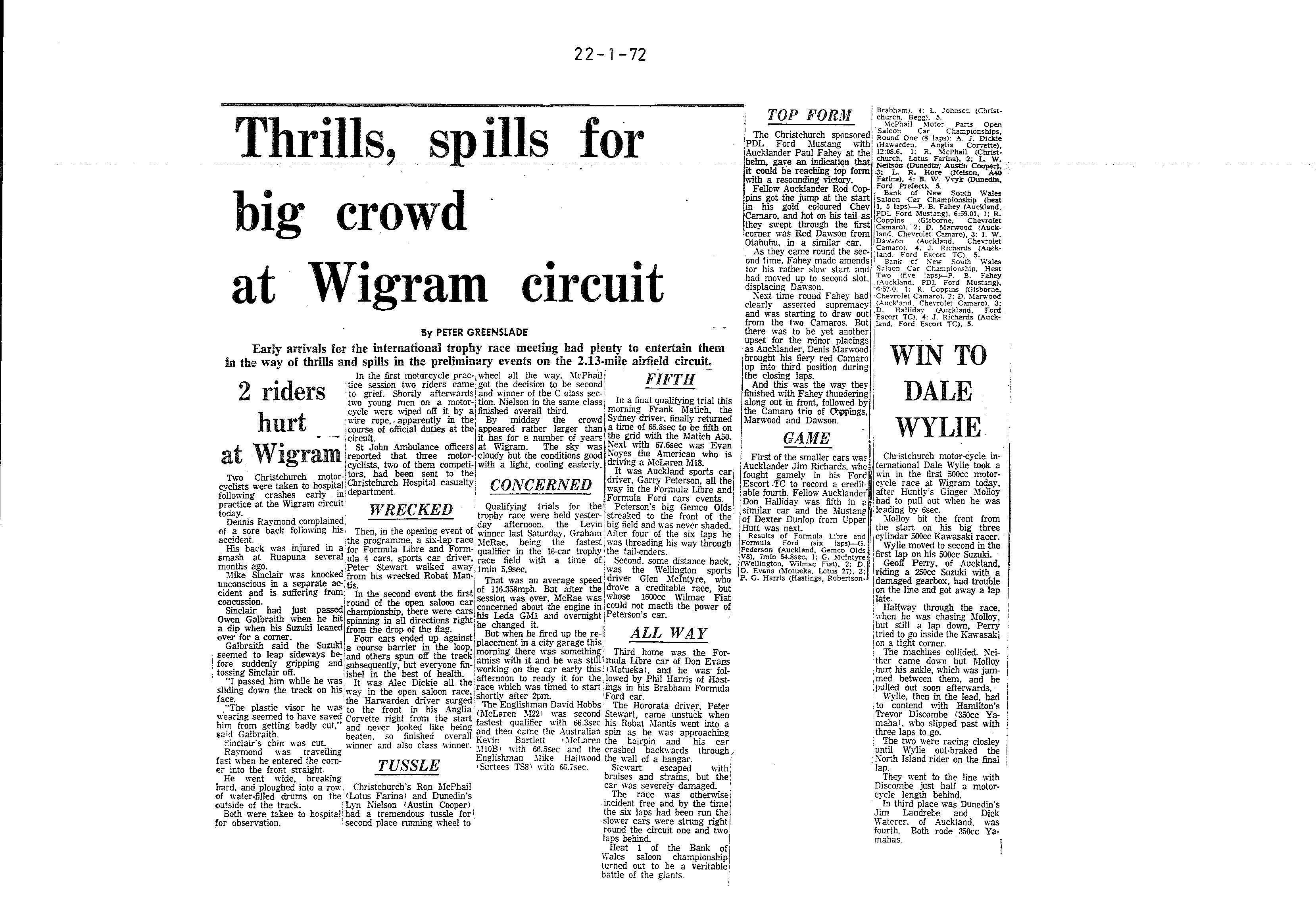 Scan of the clipping page, 22 January 1972