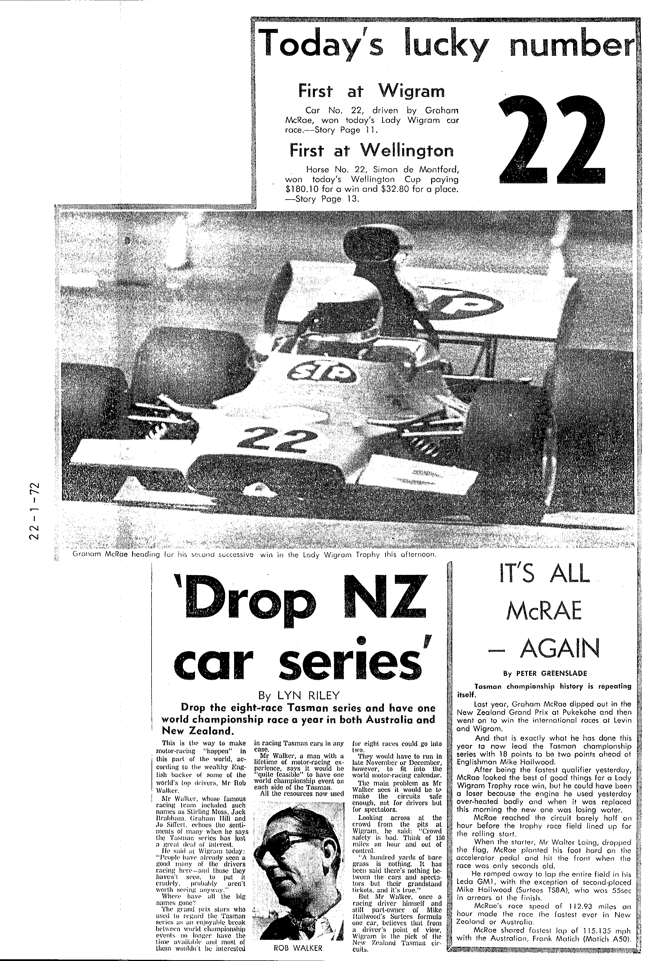 Scan of the clipping page, 22 January 1972