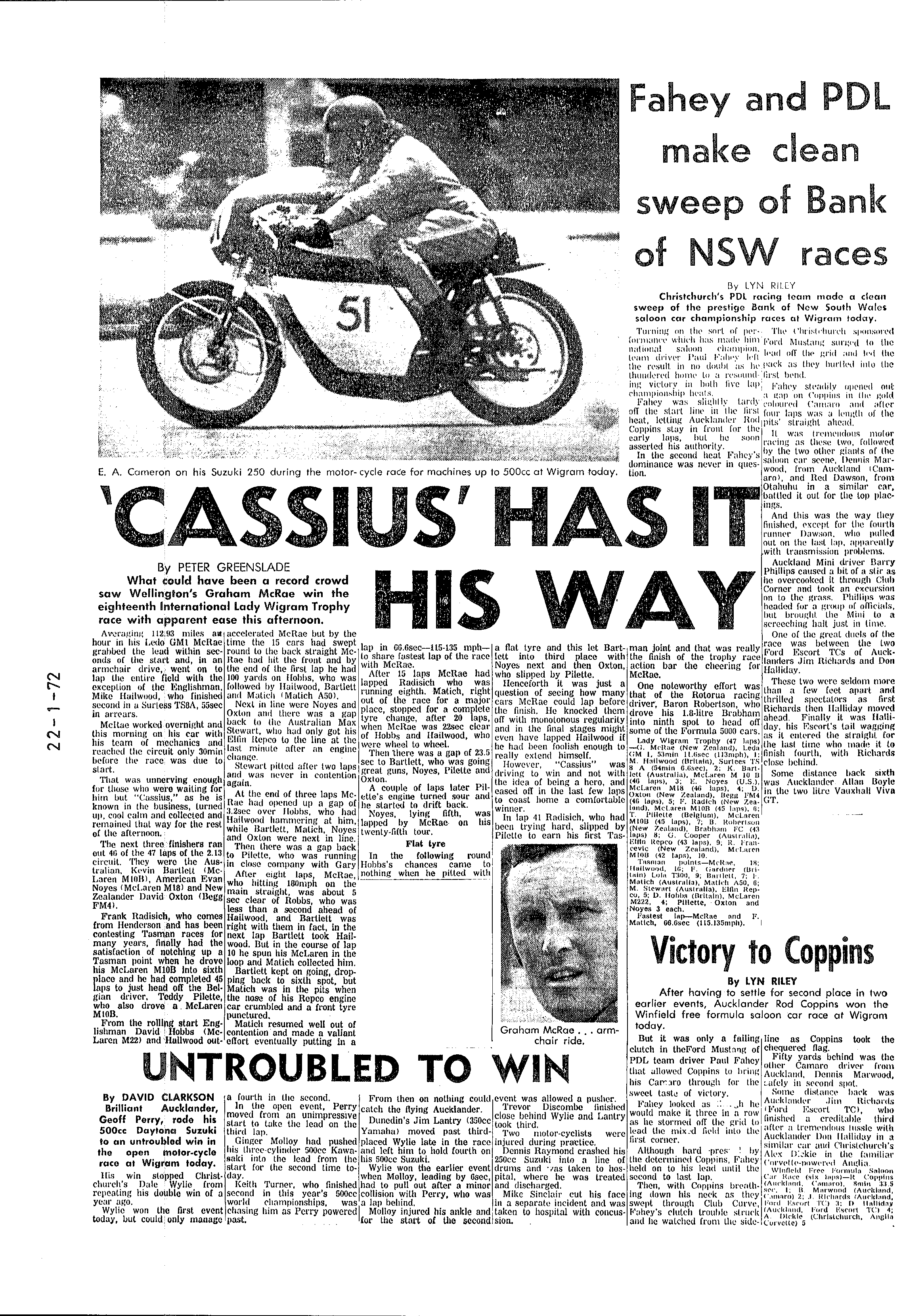 Scan of the clipping page, 22 January 1972