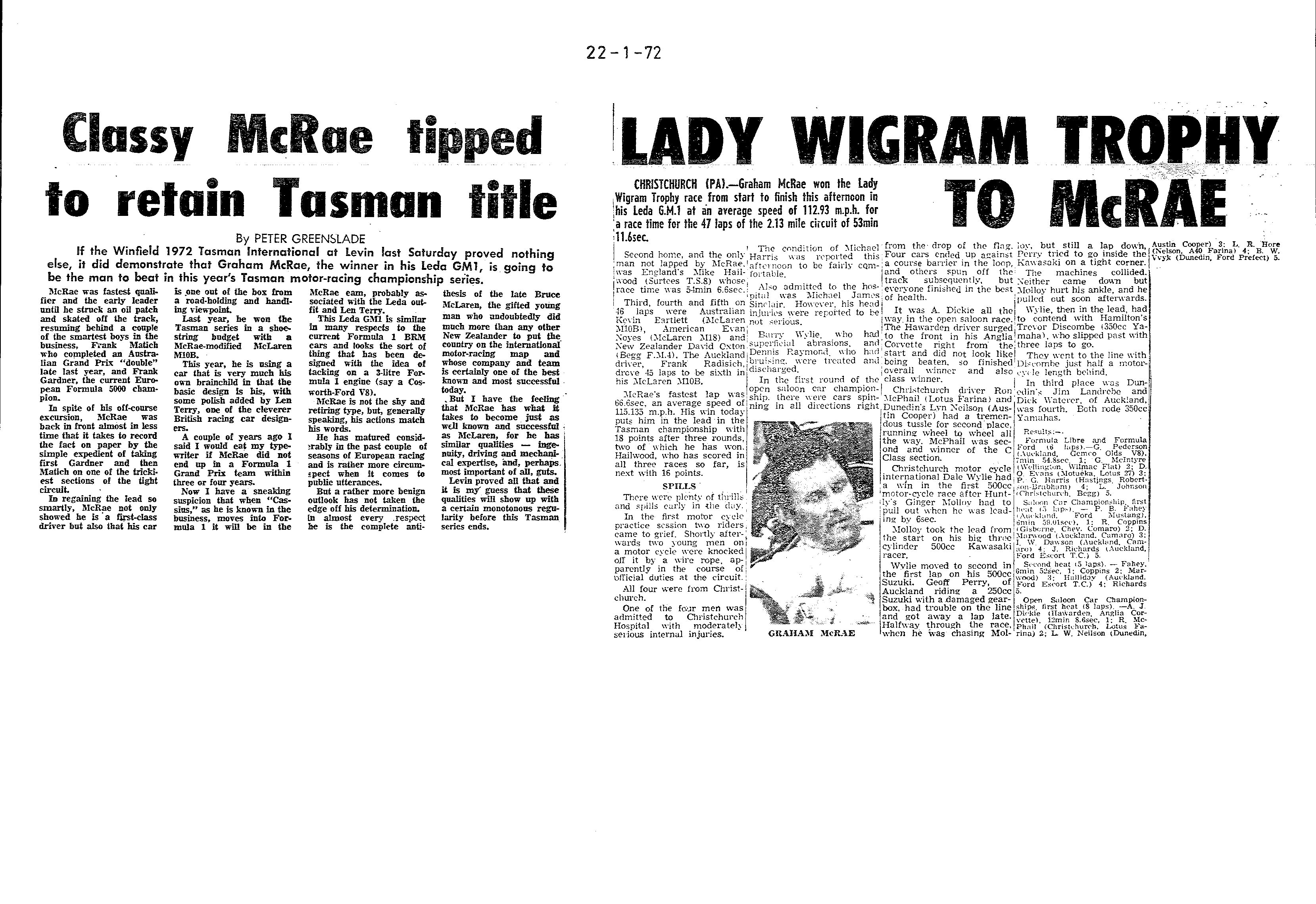 Scan of the clipping page, 22 January 1972