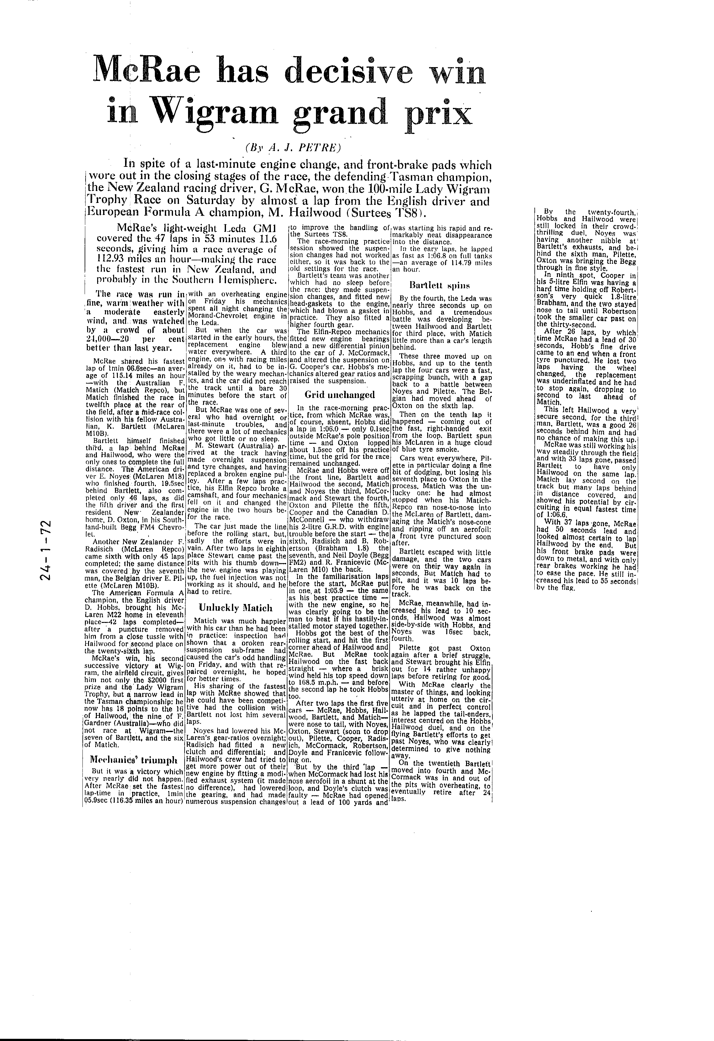 Scan of the clipping page, 24 January 1972