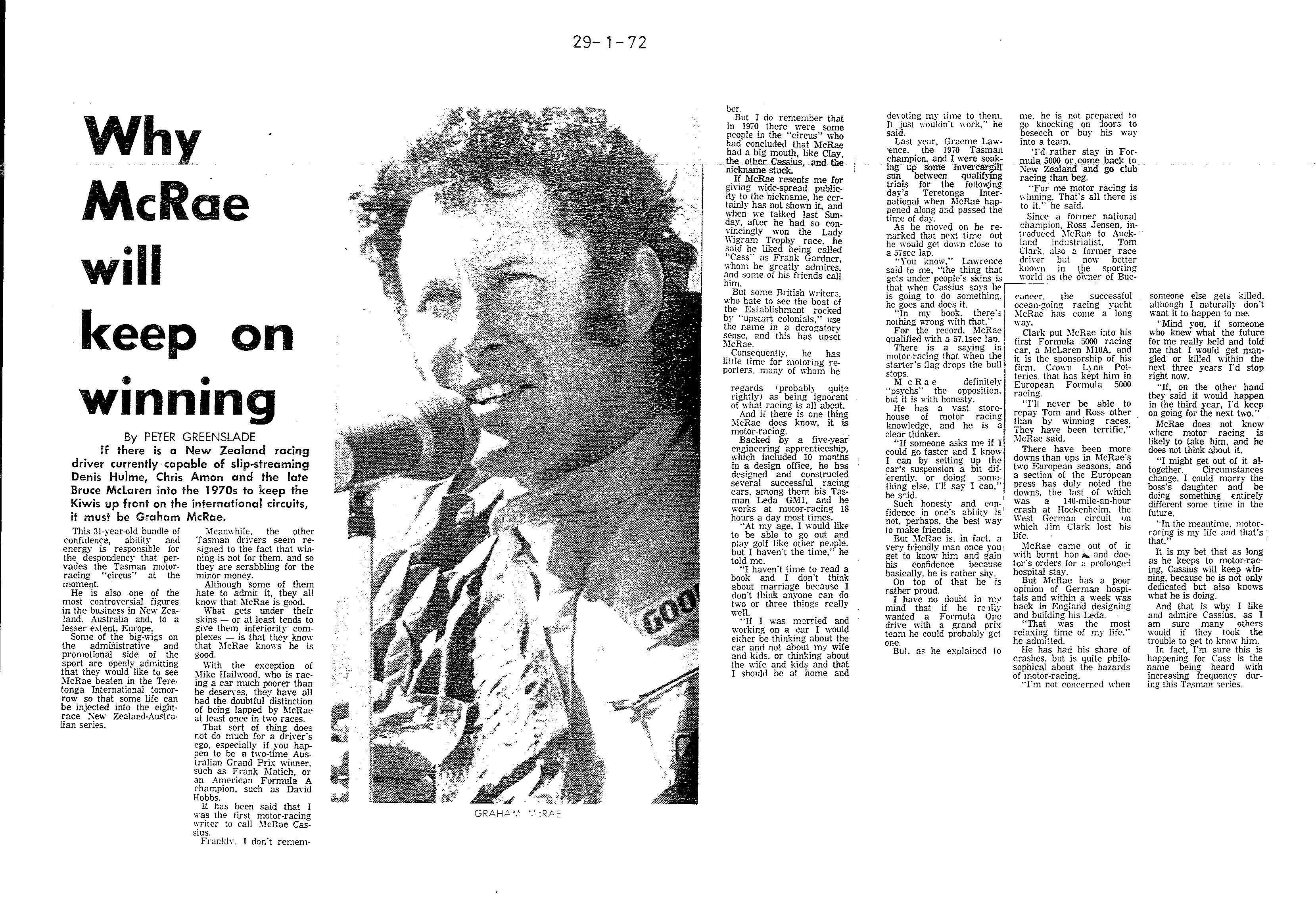 Scan of the clipping page, 29 January 1972