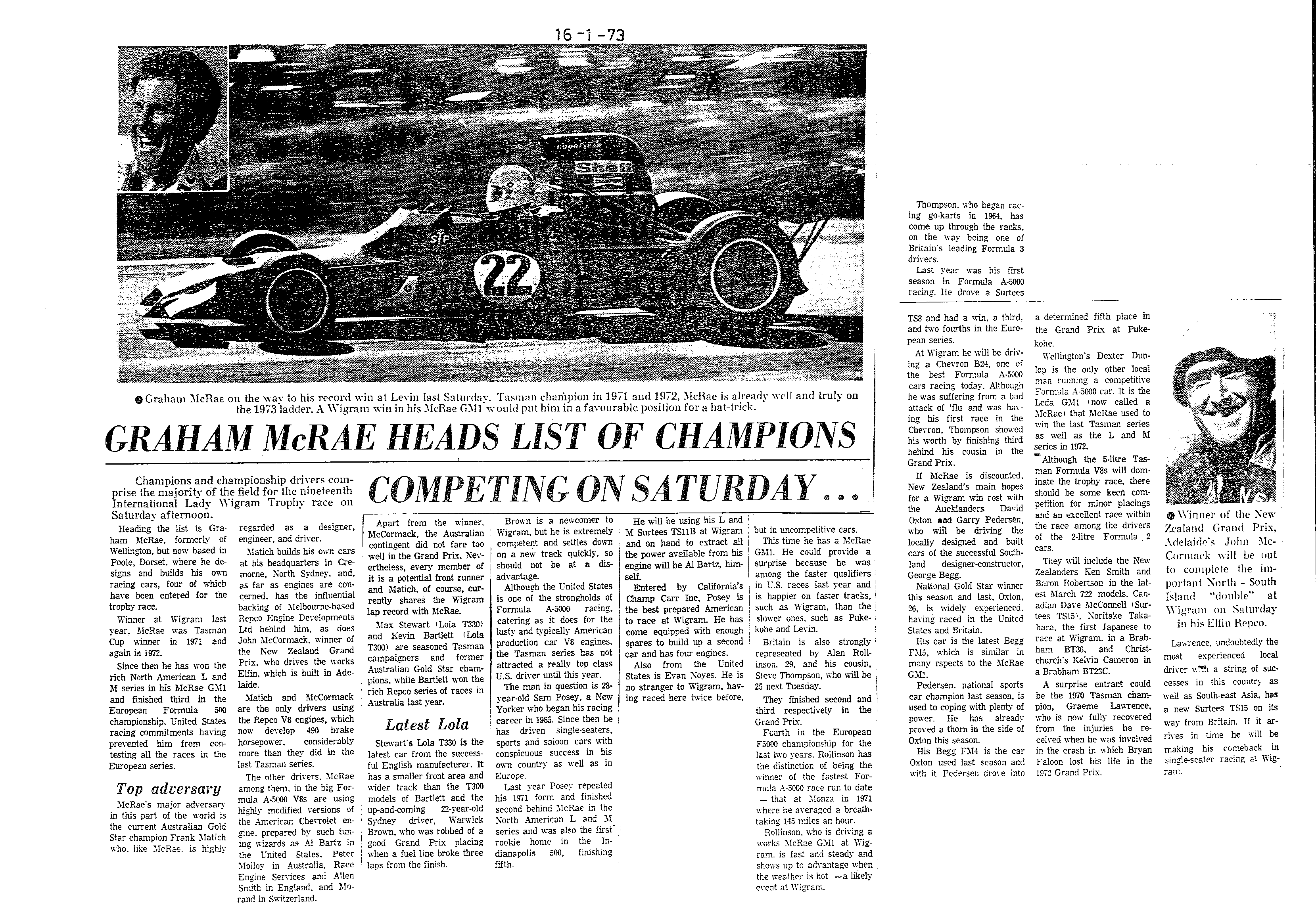 Scan of the clipping page, 16 January 1973