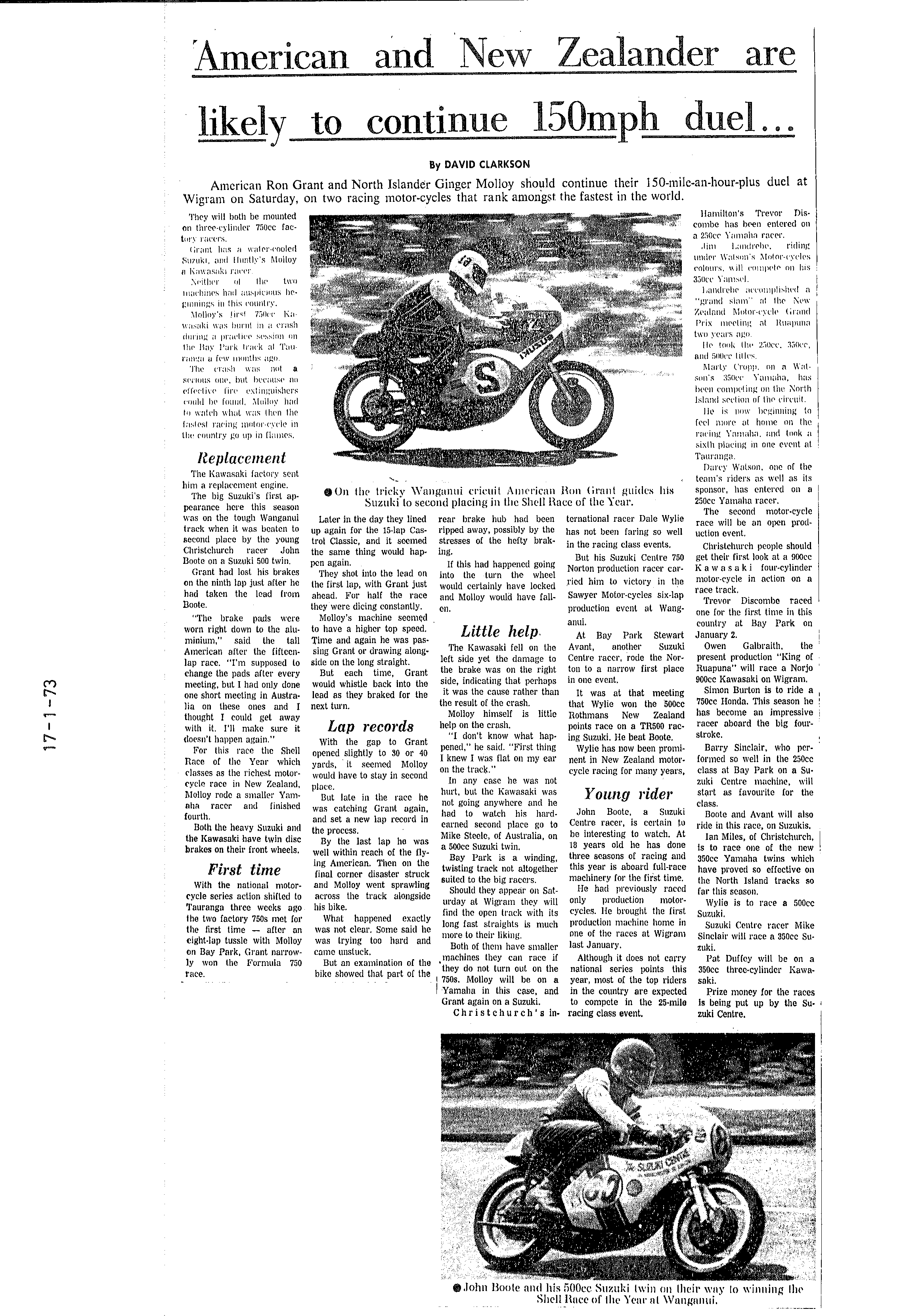 Scan of the clipping page, 17 January 1973