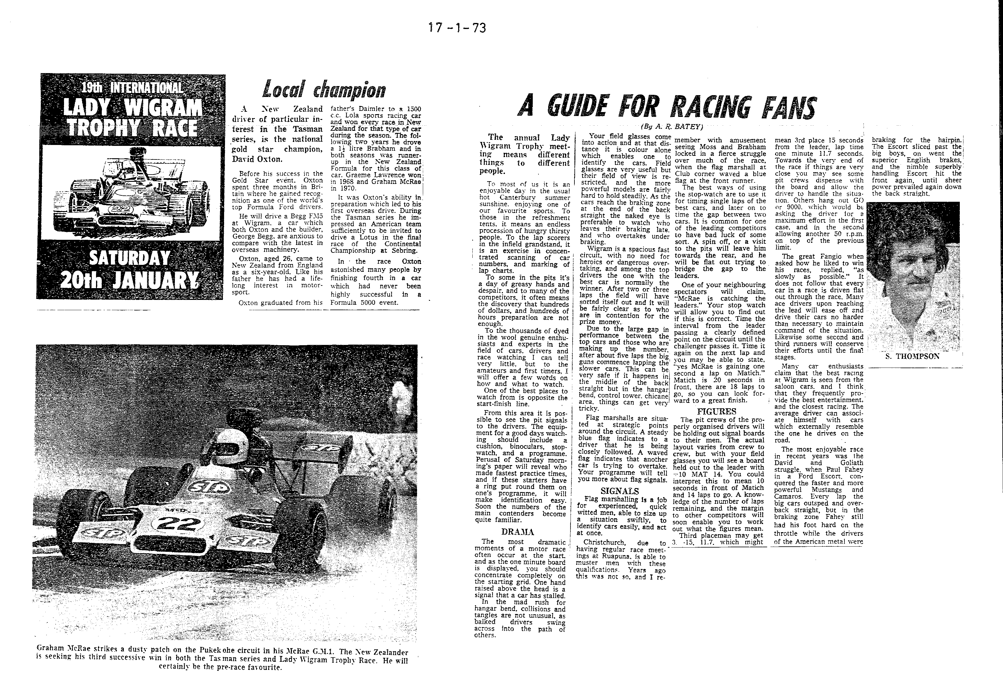 Scan of the clipping page, 17 January 1973