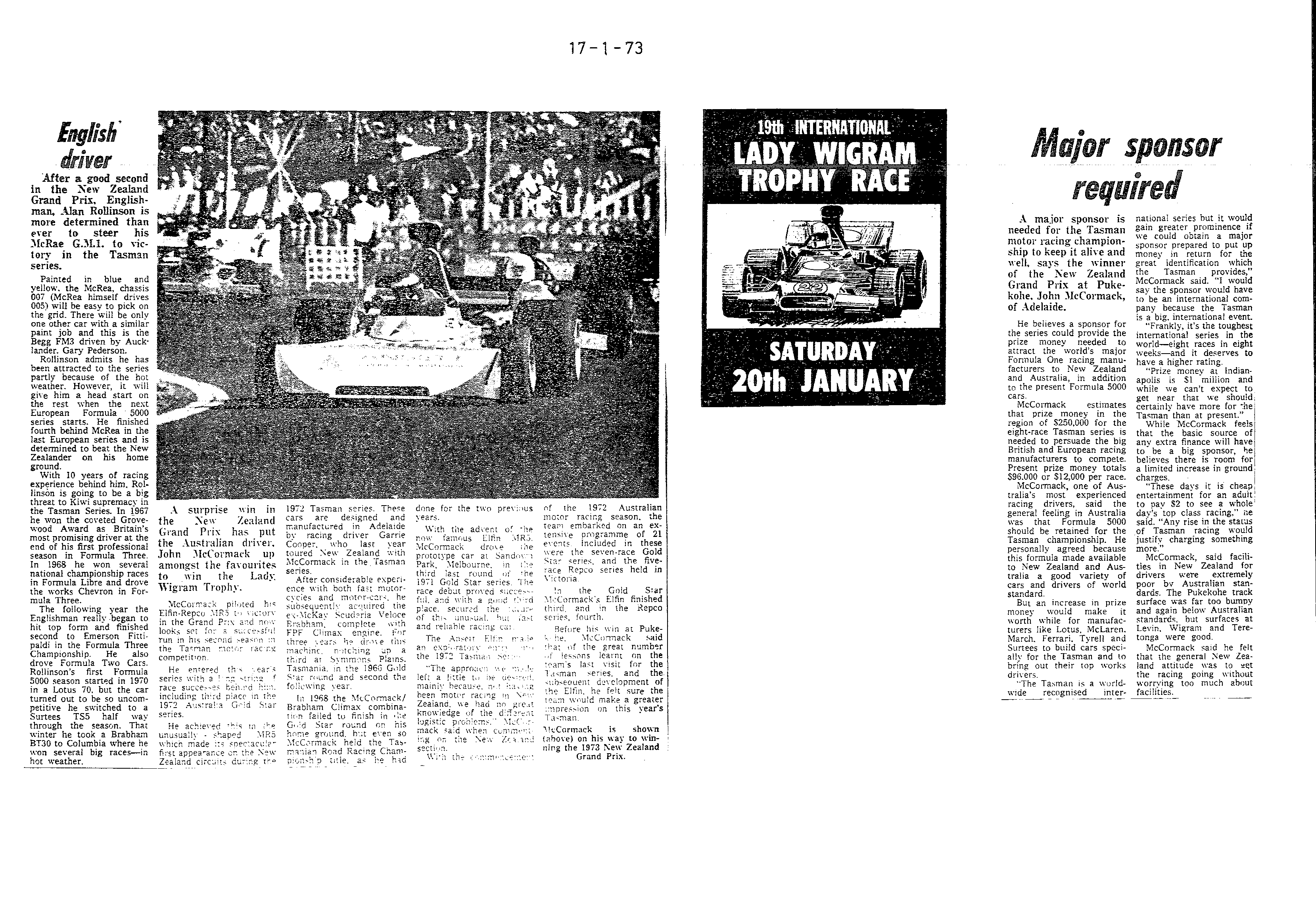 Scan of the clipping page, 17 January 1973