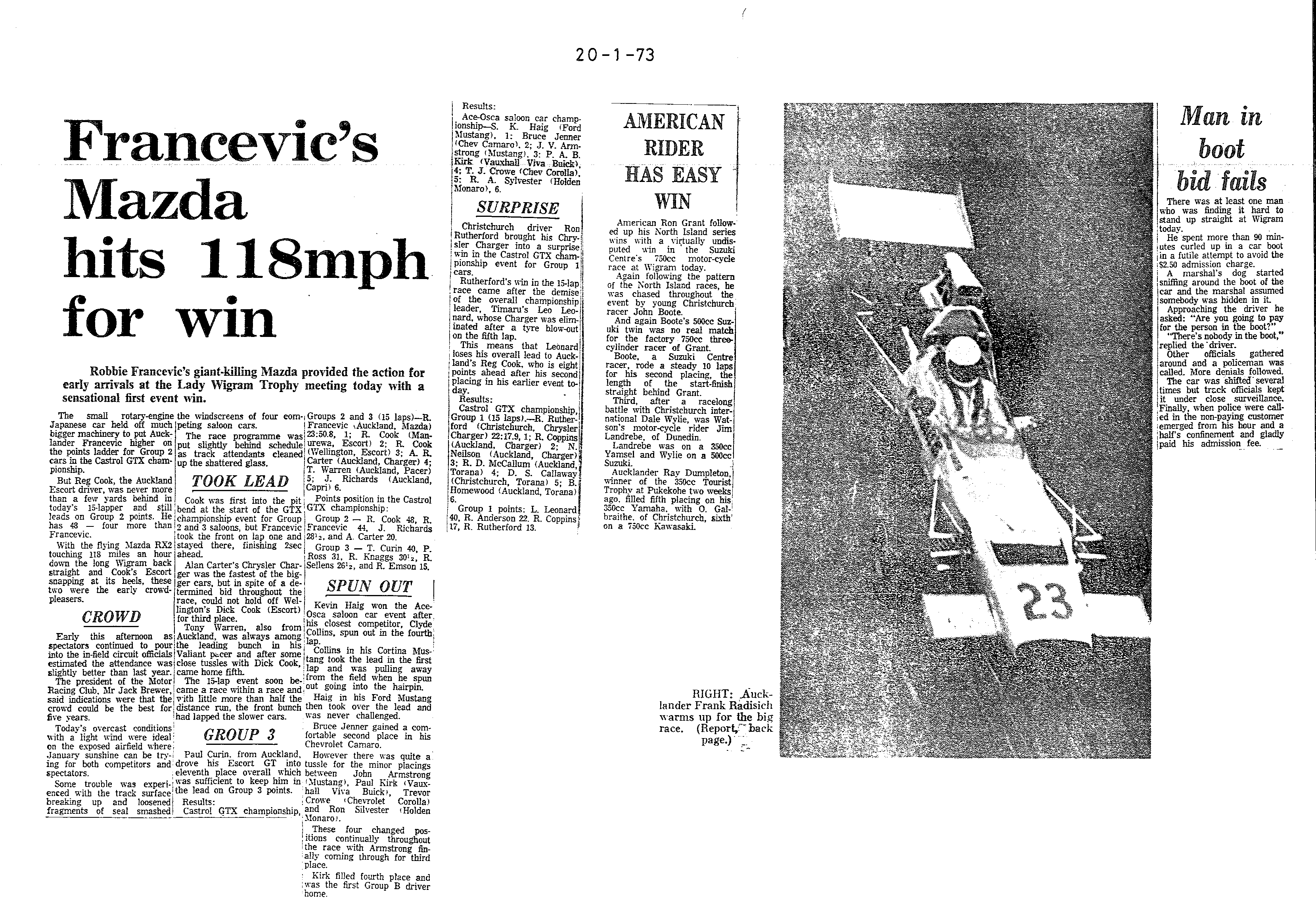 Scan of the clipping page, 20 January 1973