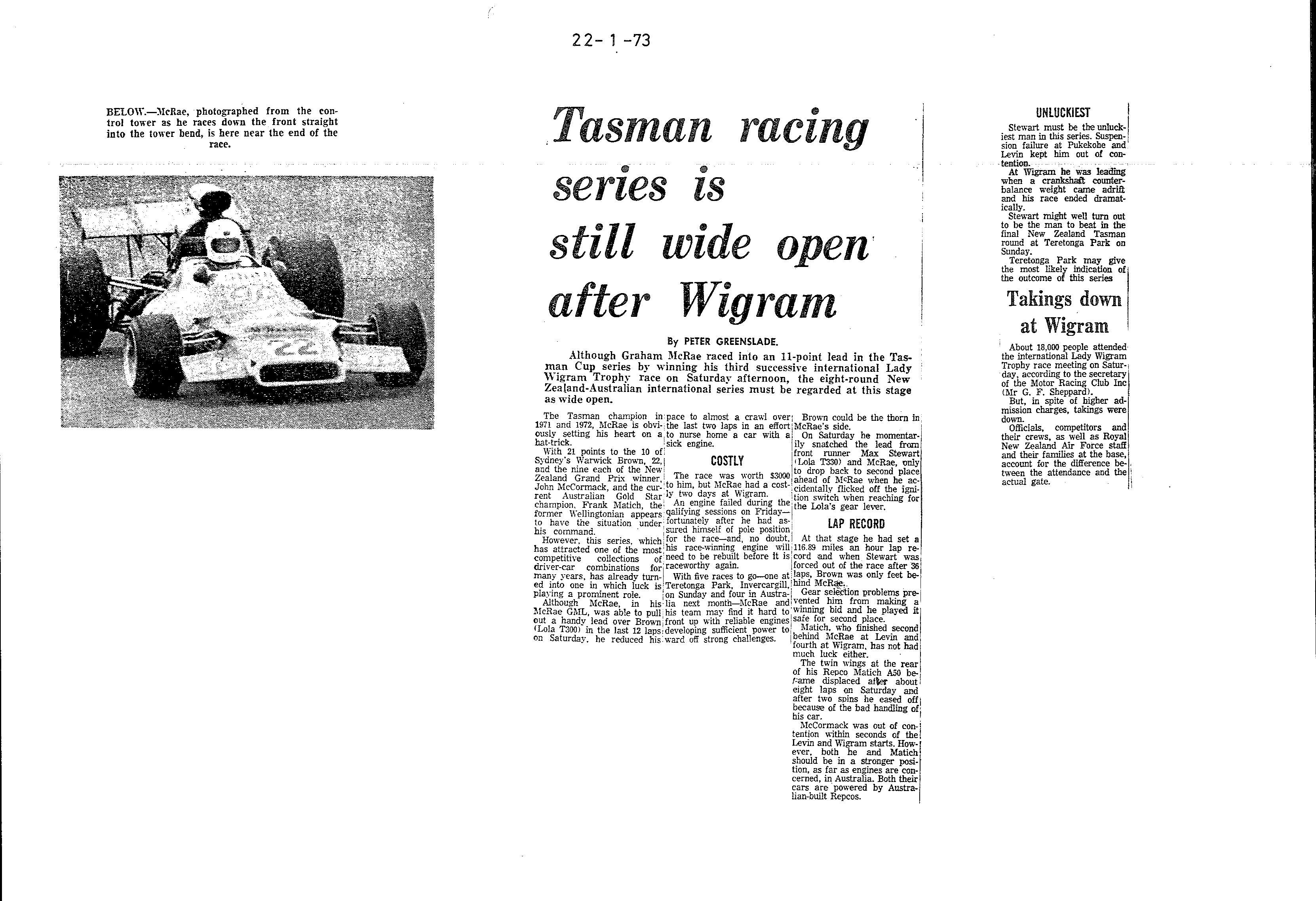 Scan of the clipping page, 22 January 1973