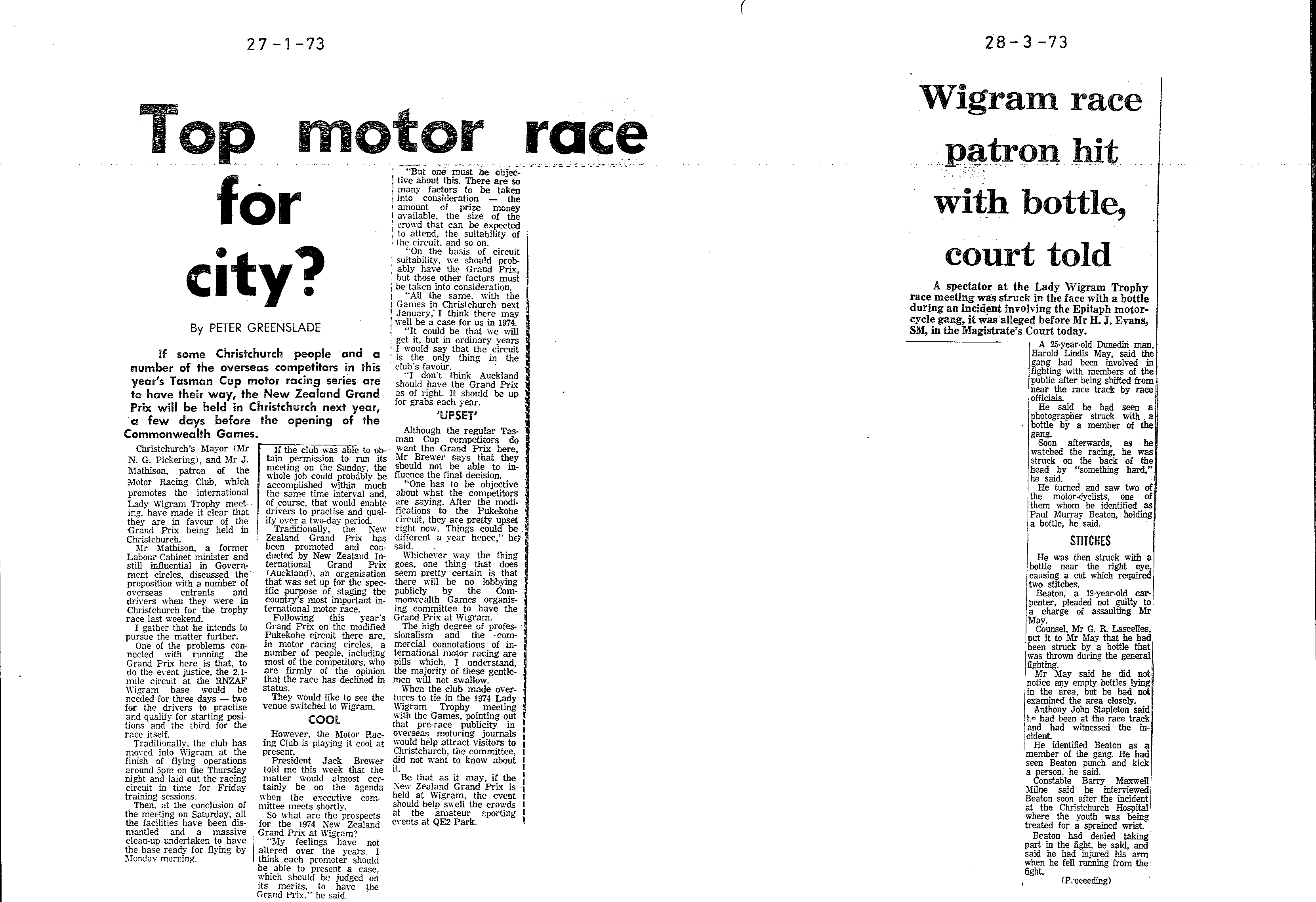Scan of the clipping page, 27 January 1973