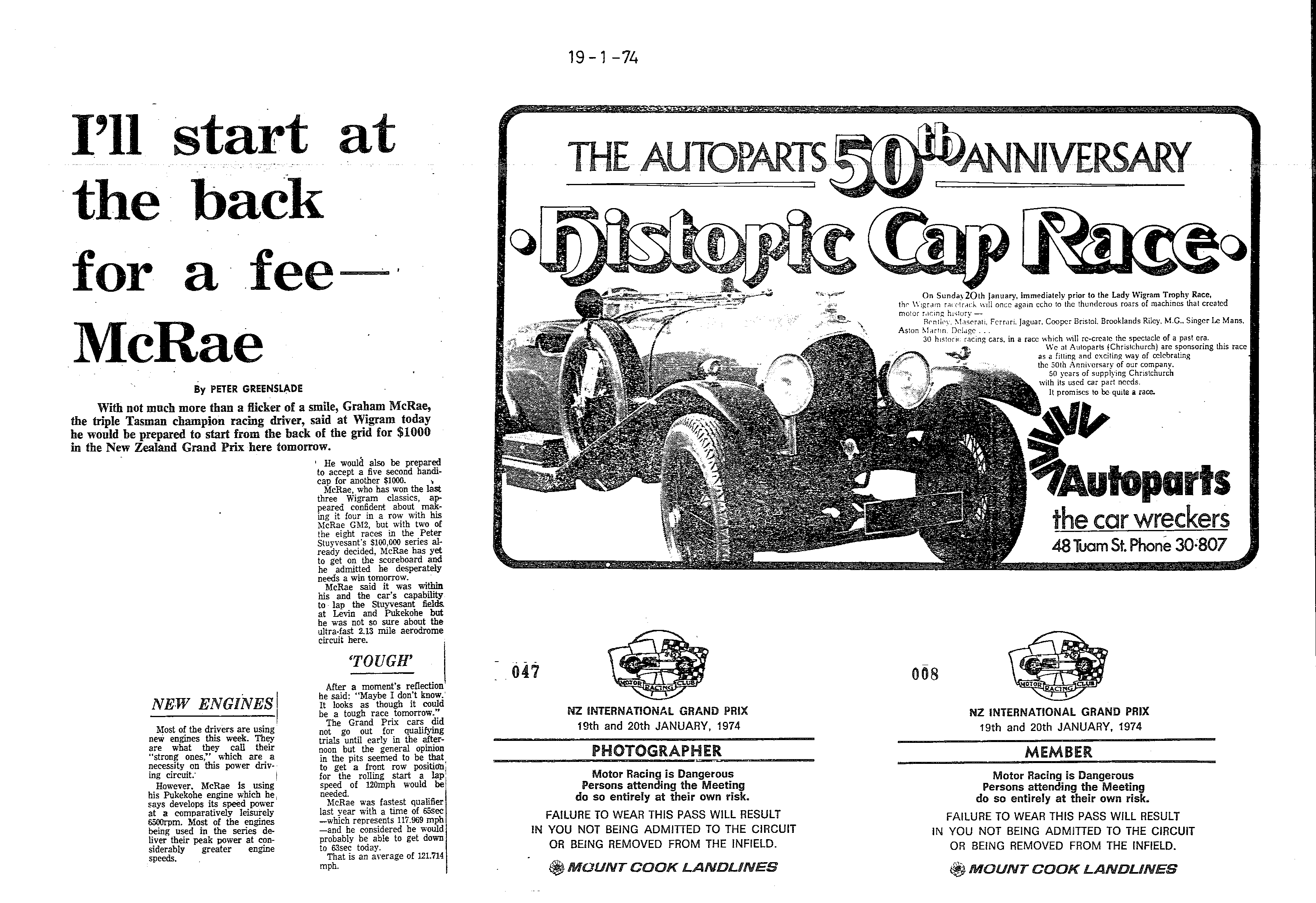 Scan of the clipping page, 19 January 1974