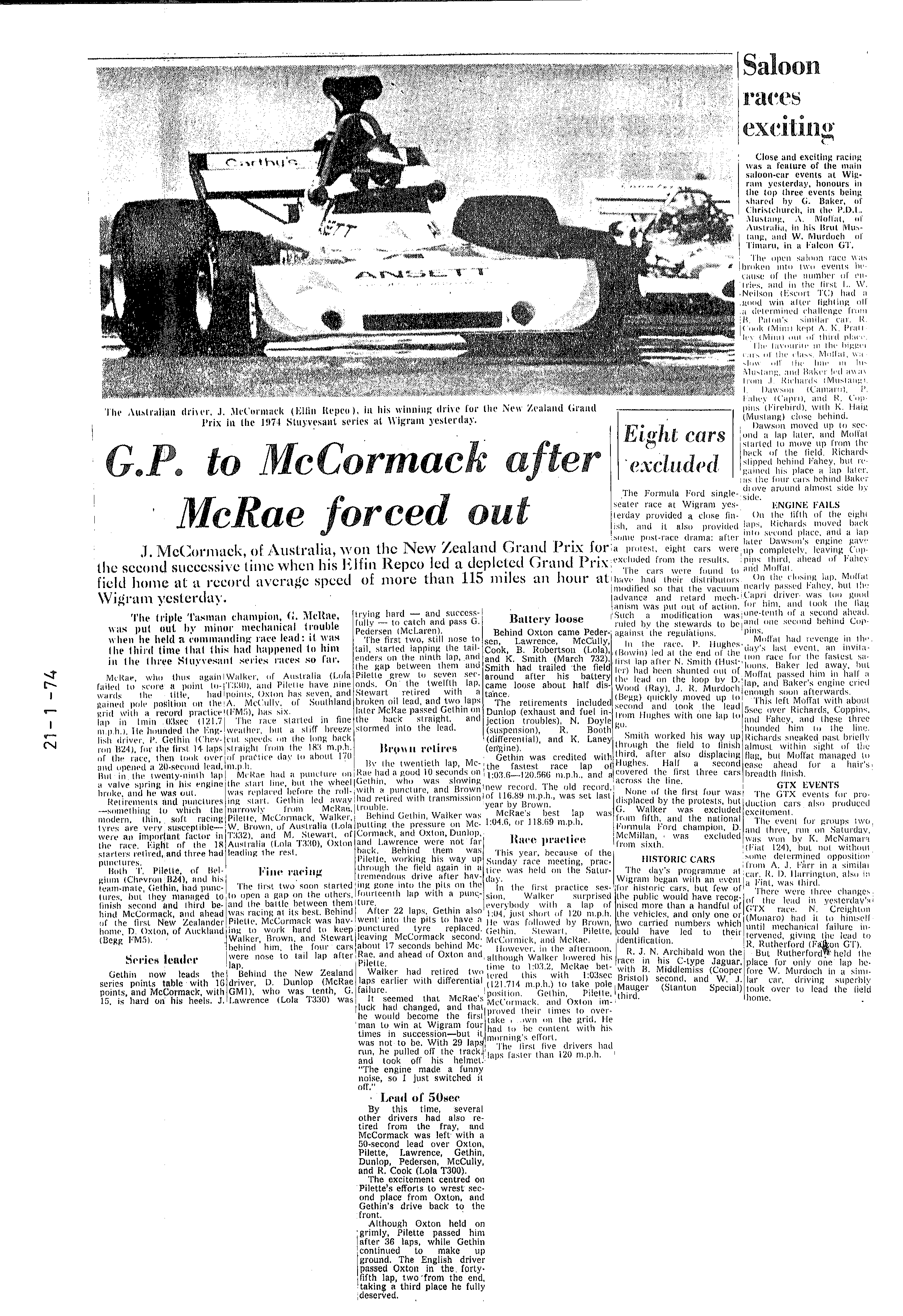 Scan of the clipping page, 21 January 1974