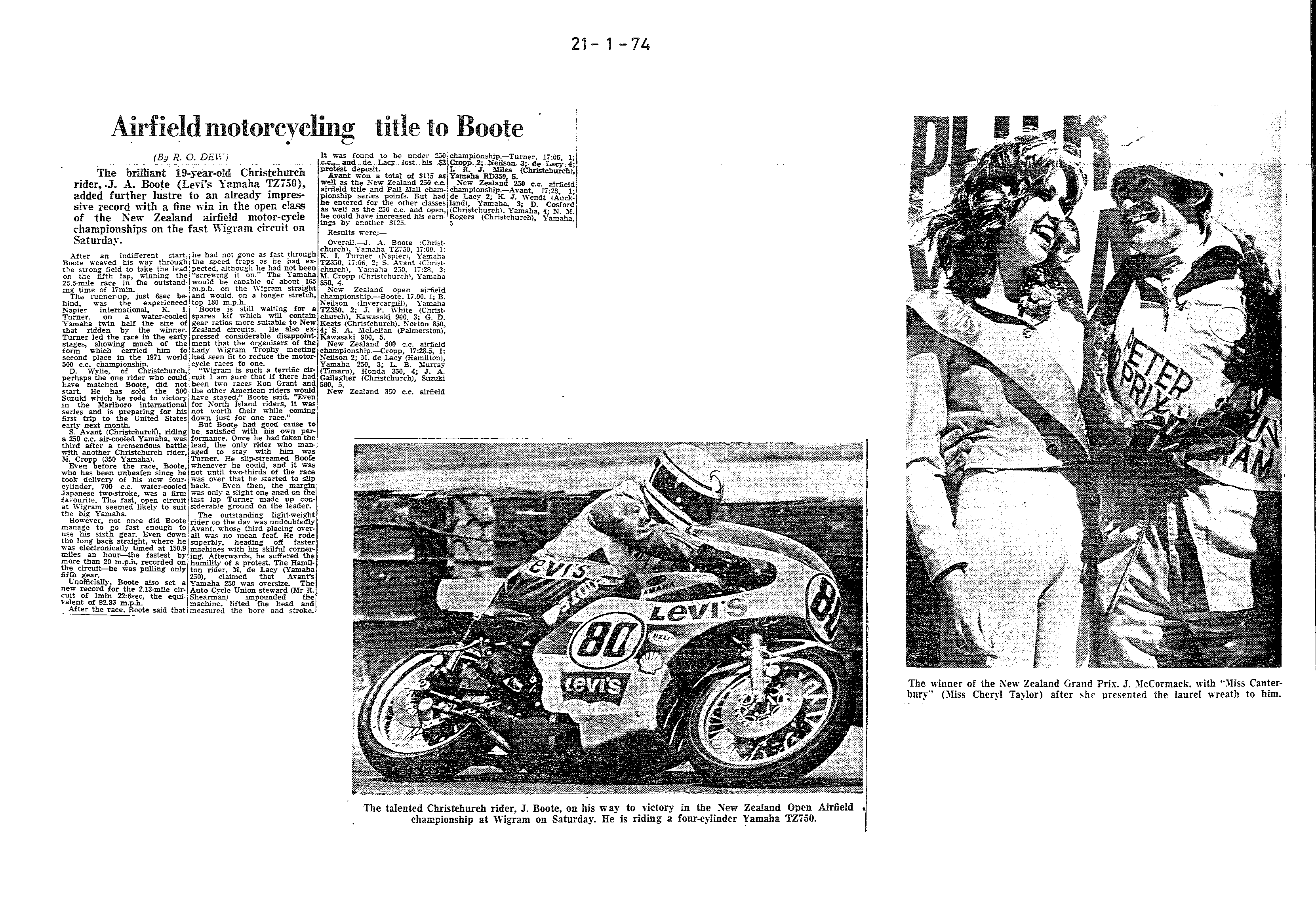 Scan of the clipping page, 21 January 1974