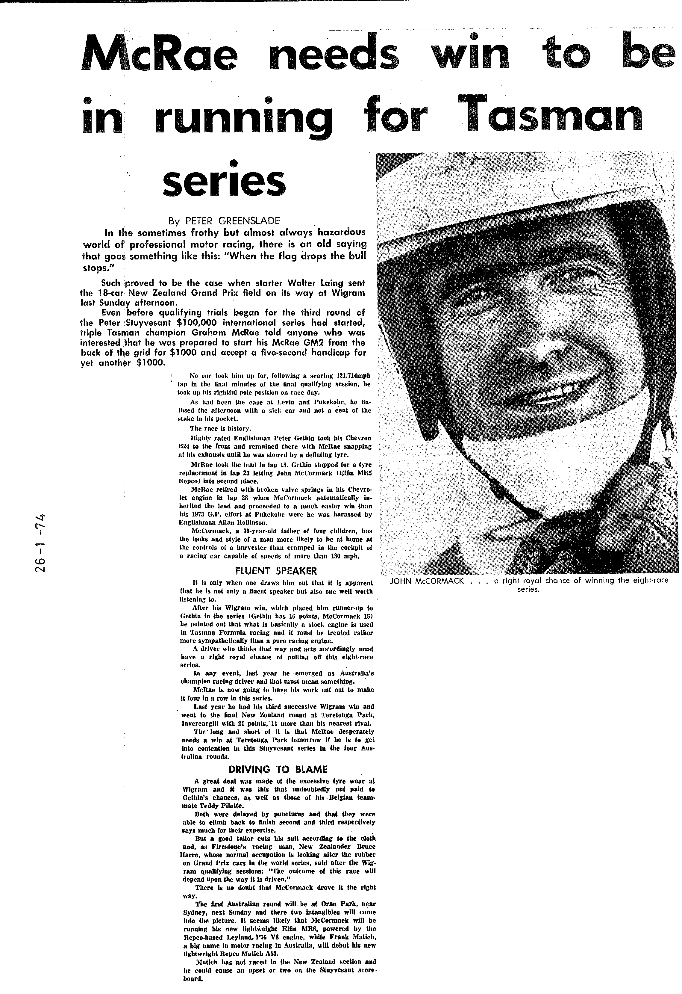 Scan of the clipping page, 26 January 1974