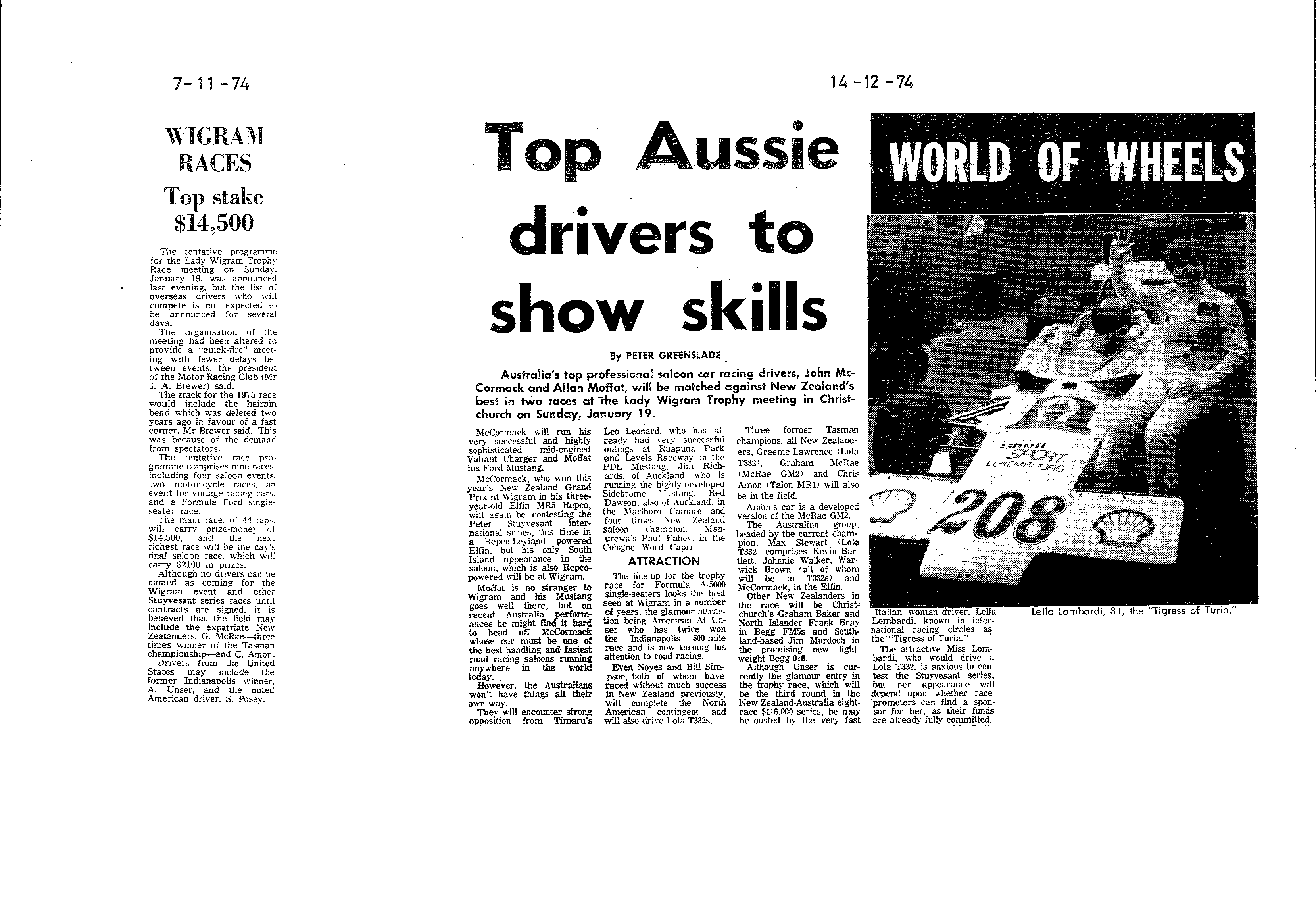 Scan of the clipping page, 7 November 1974