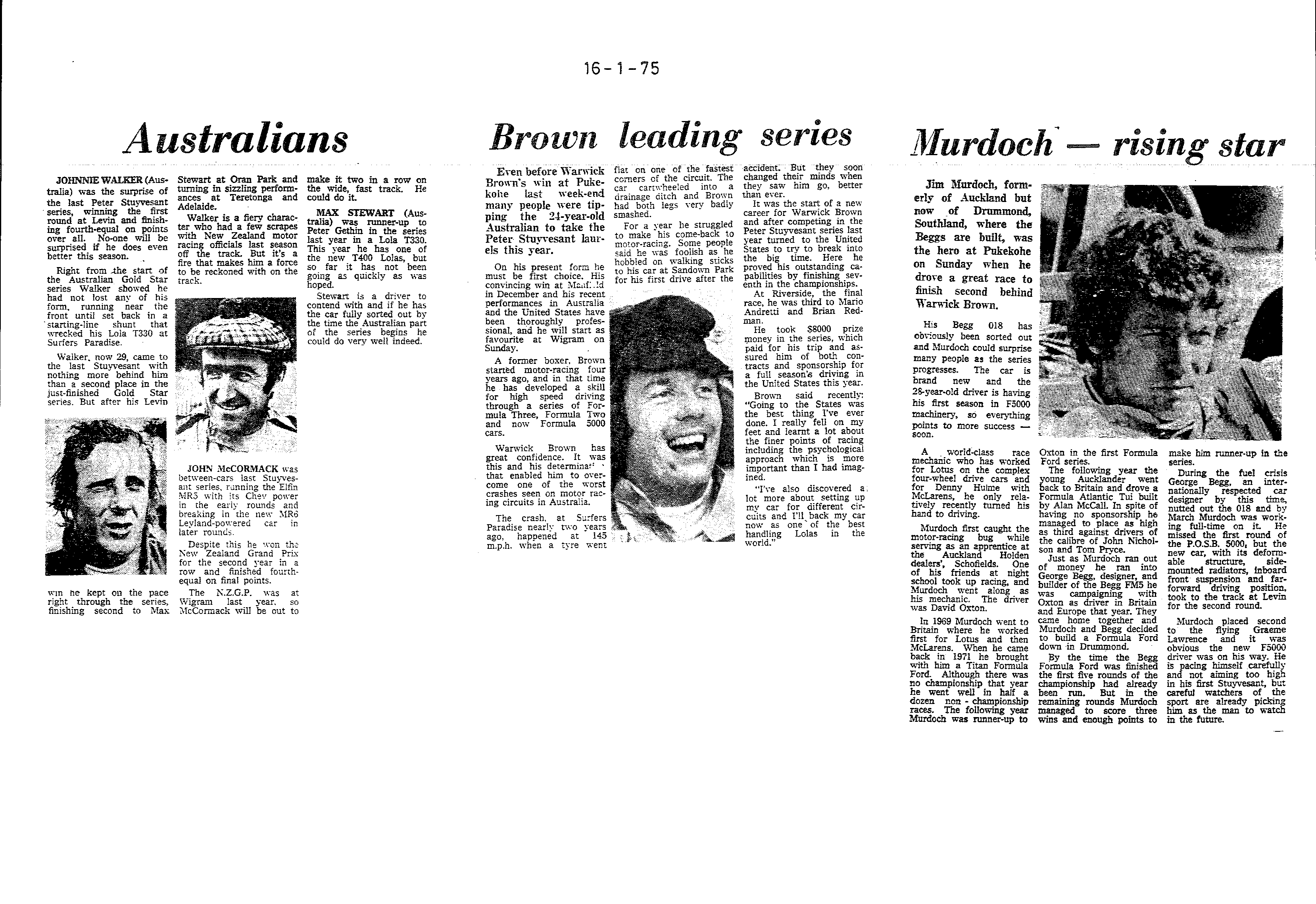 Scan of the clipping page, 16 January 1975