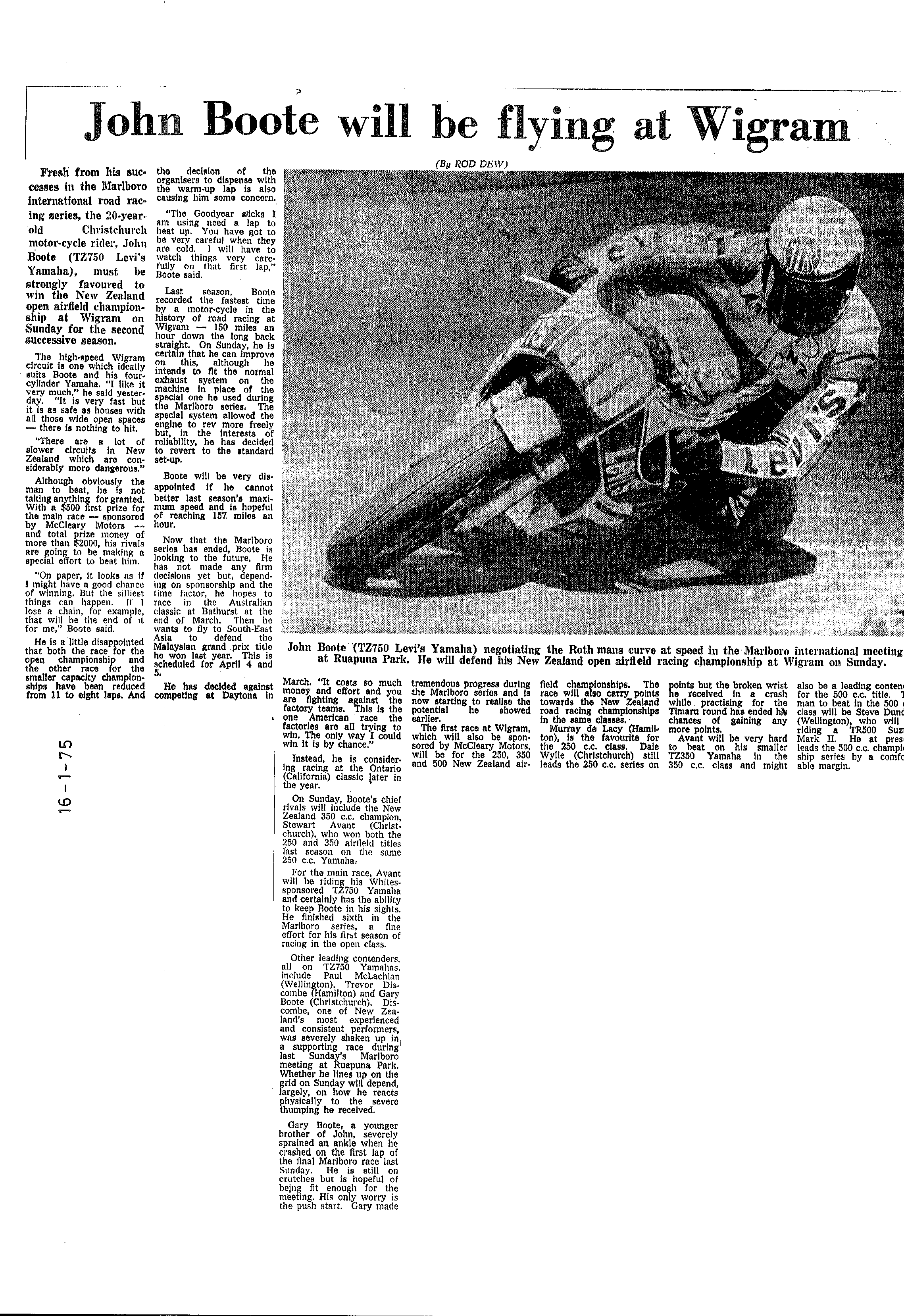 Scan of the clipping page, 16 January 1975