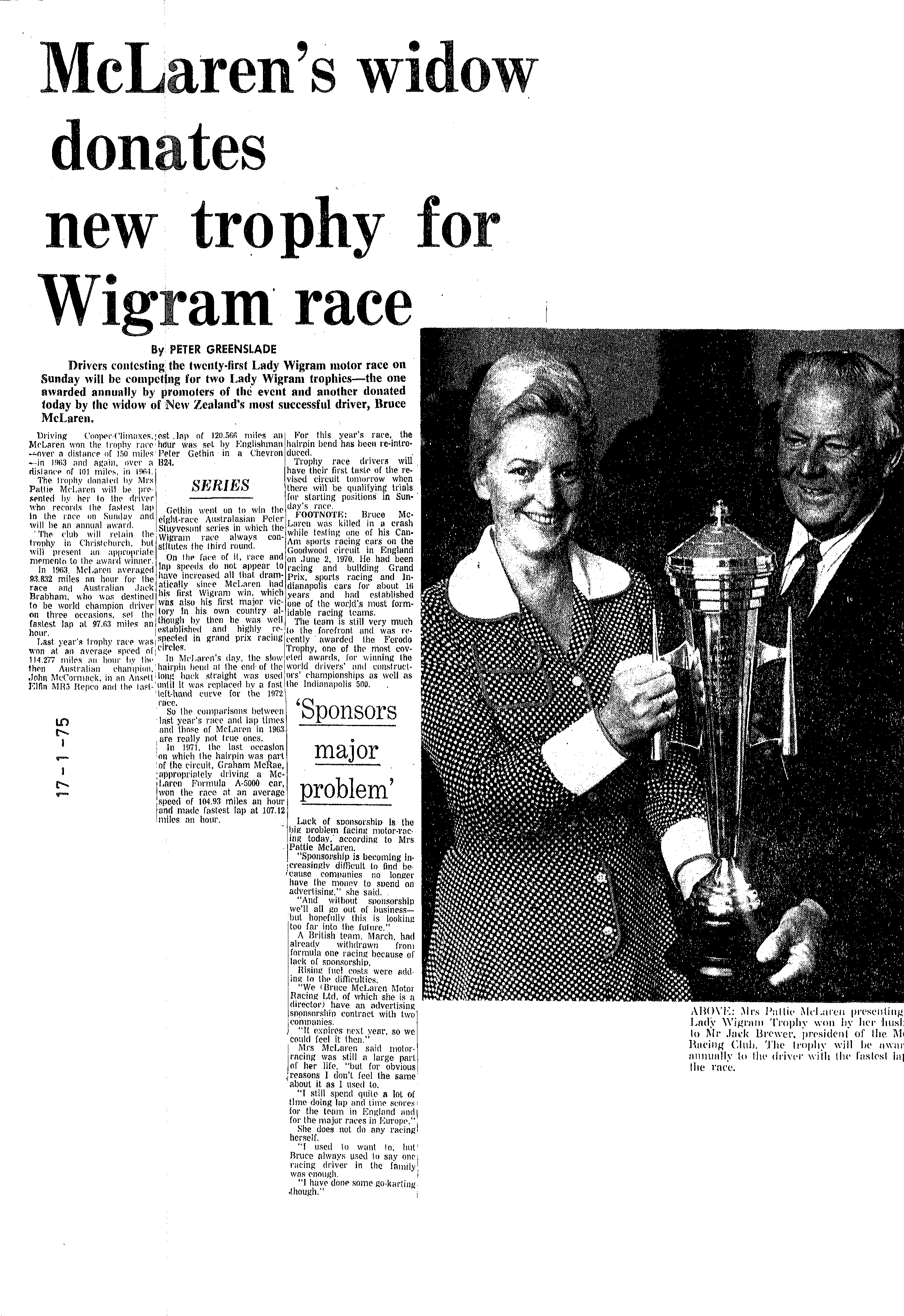 Scan of the clipping page, 17 January 1975