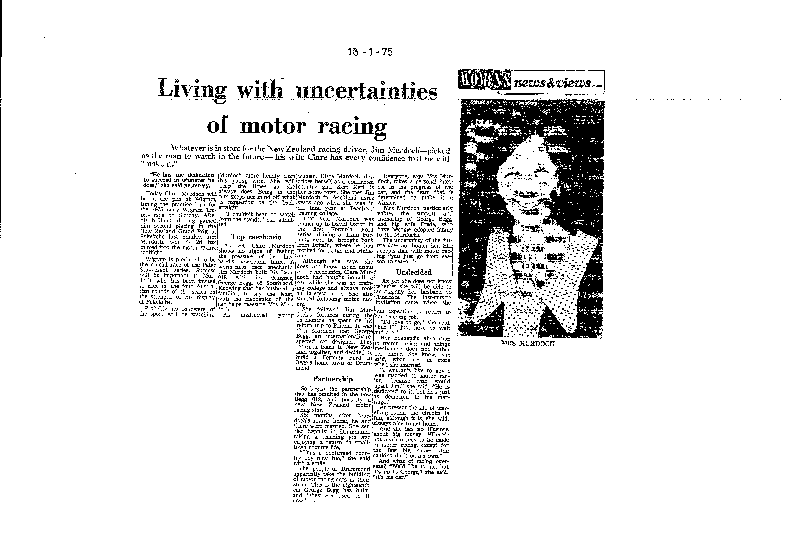 Scan of the clipping page, 18 January 1975
