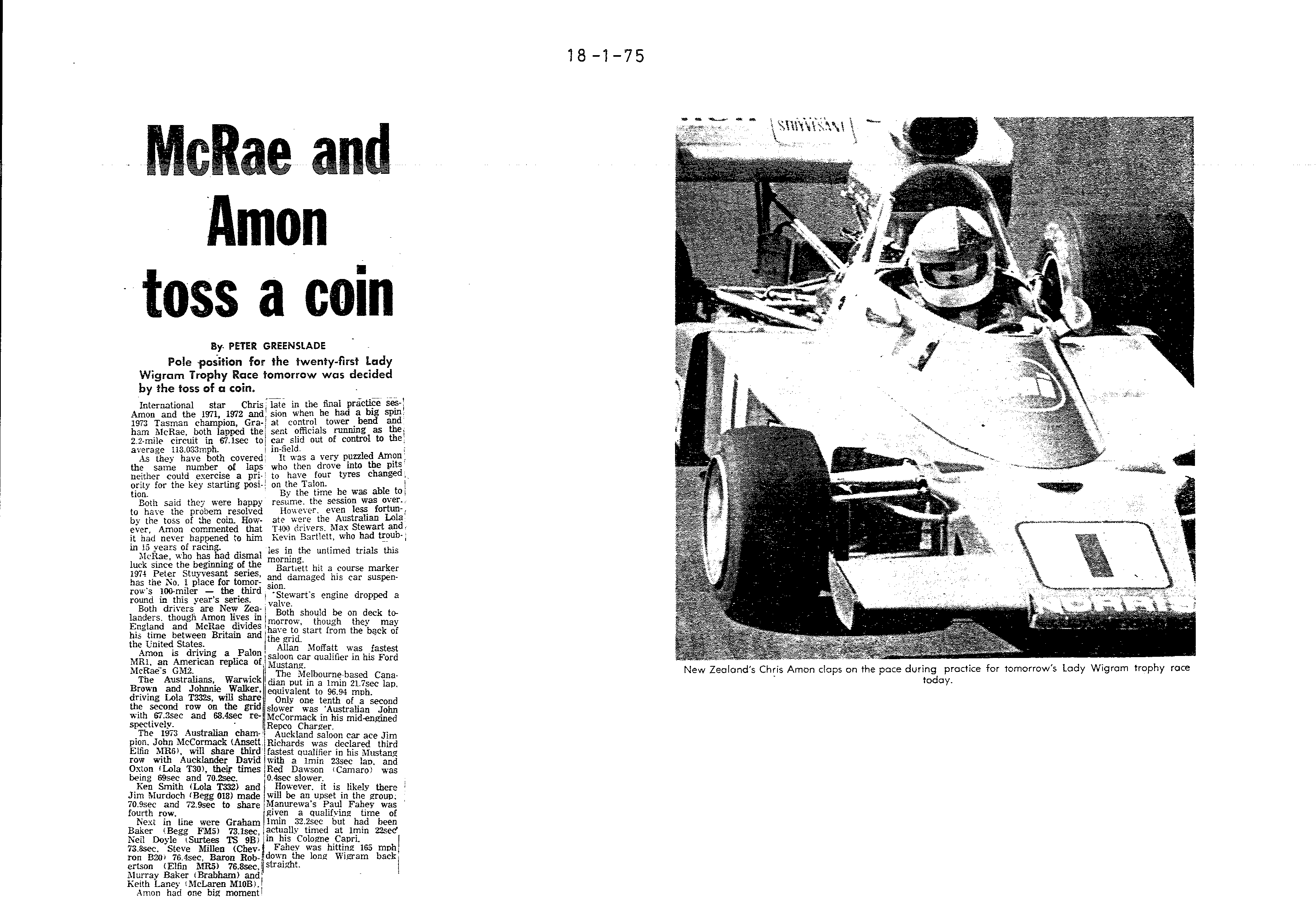 Scan of the clipping page, 18 January 1975
