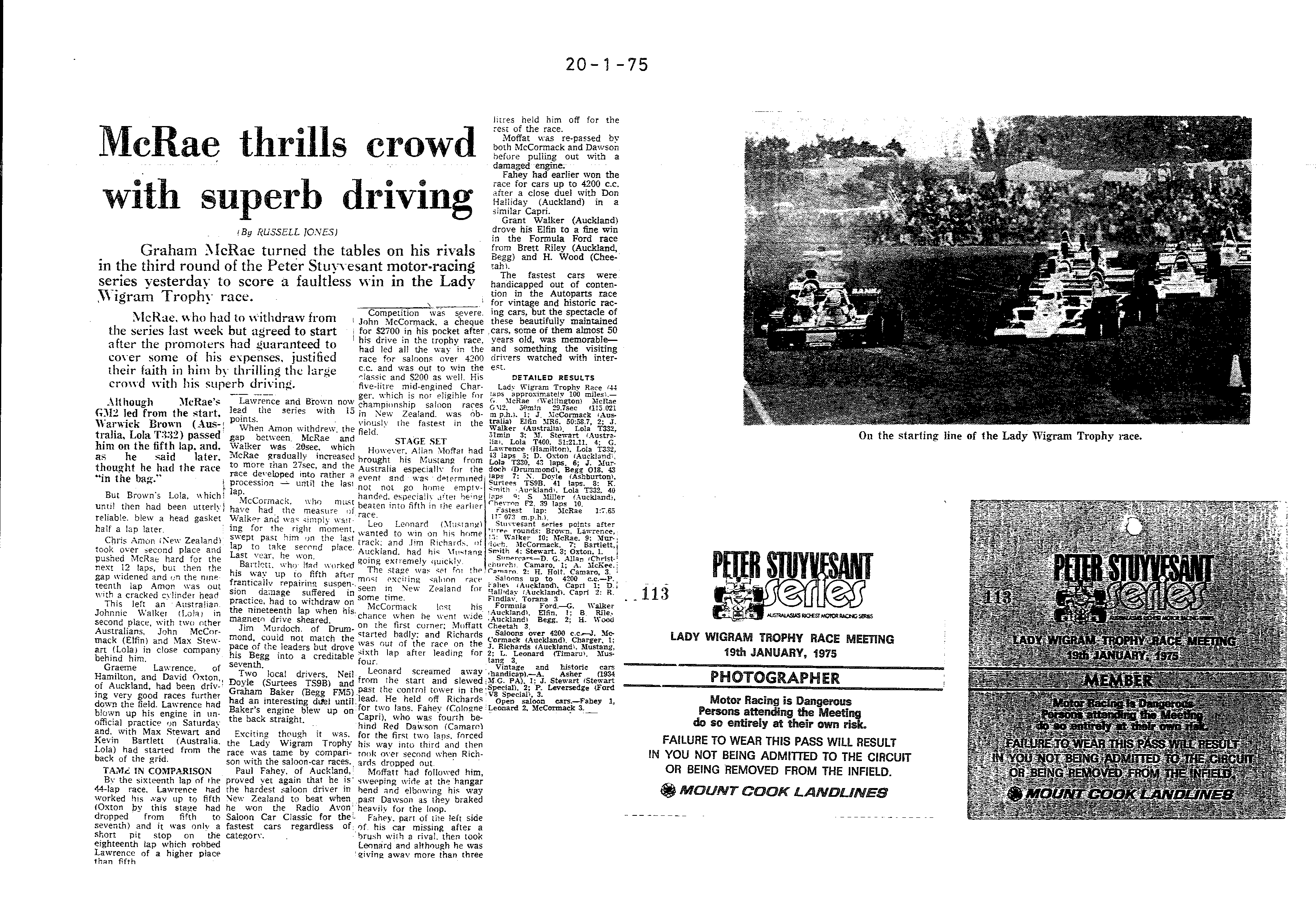 Scan of the clipping page, 20 January 1975
