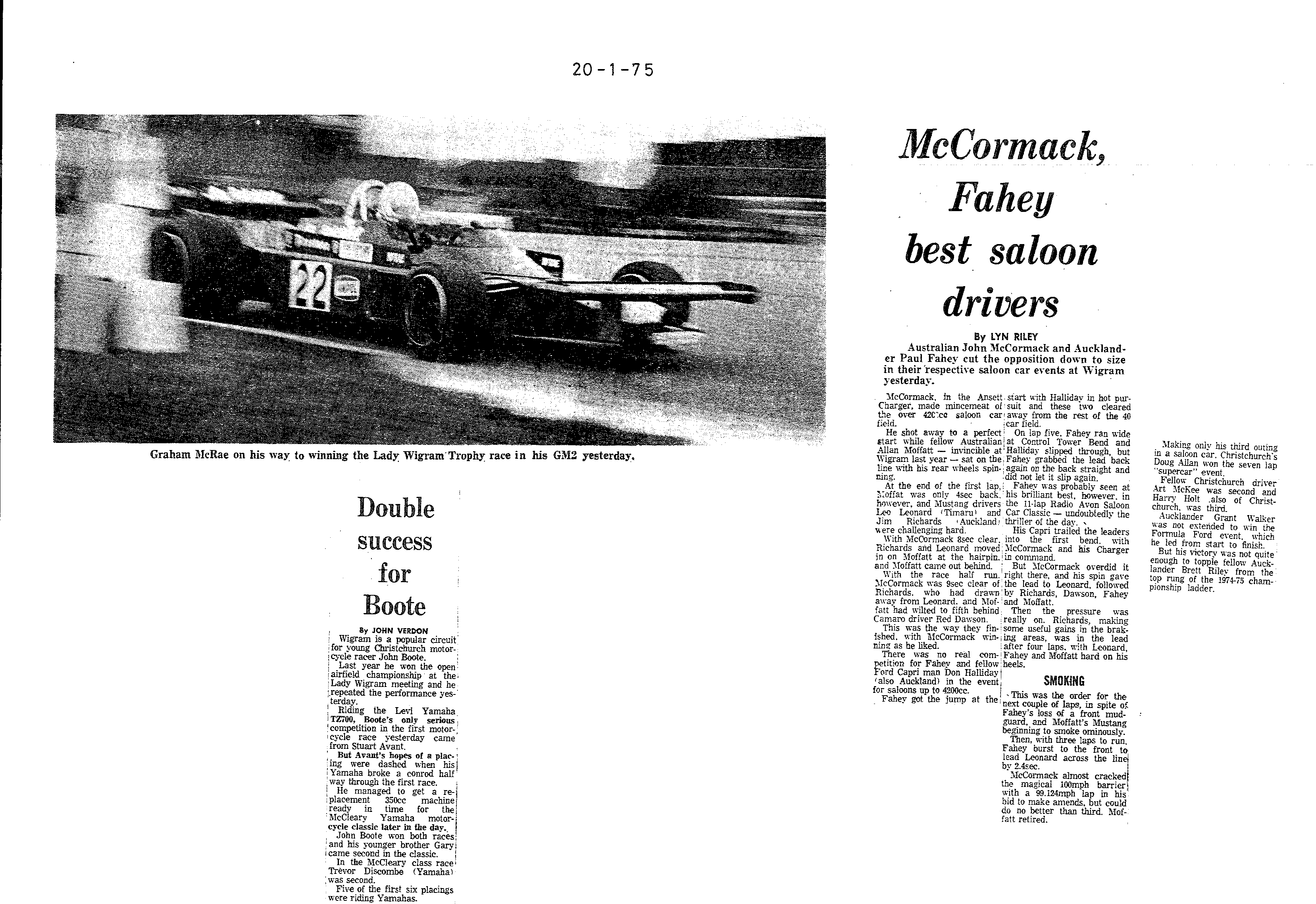 Scan of the clipping page, 20 January 1975