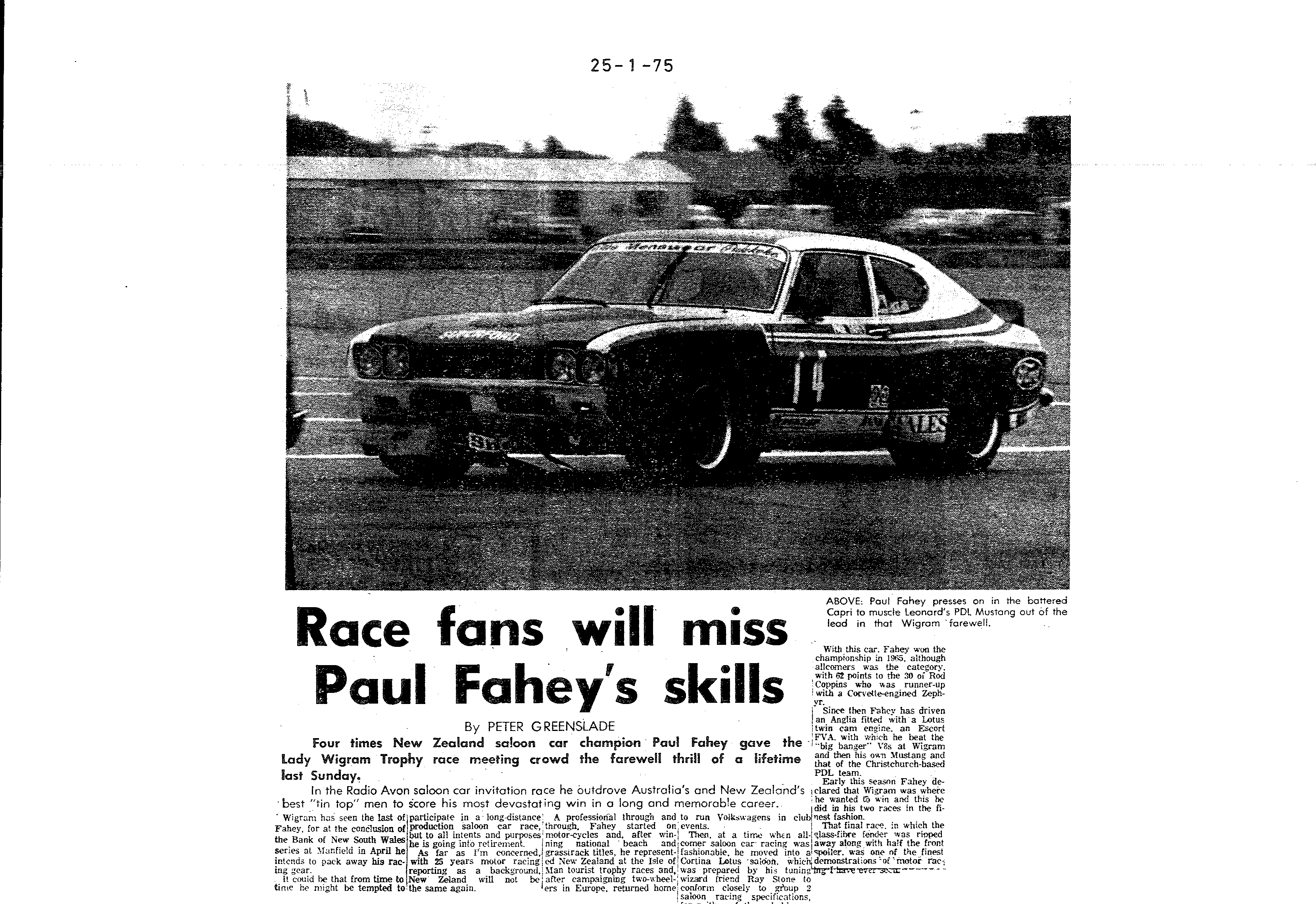 Scan of the clipping page, 25 January 1975