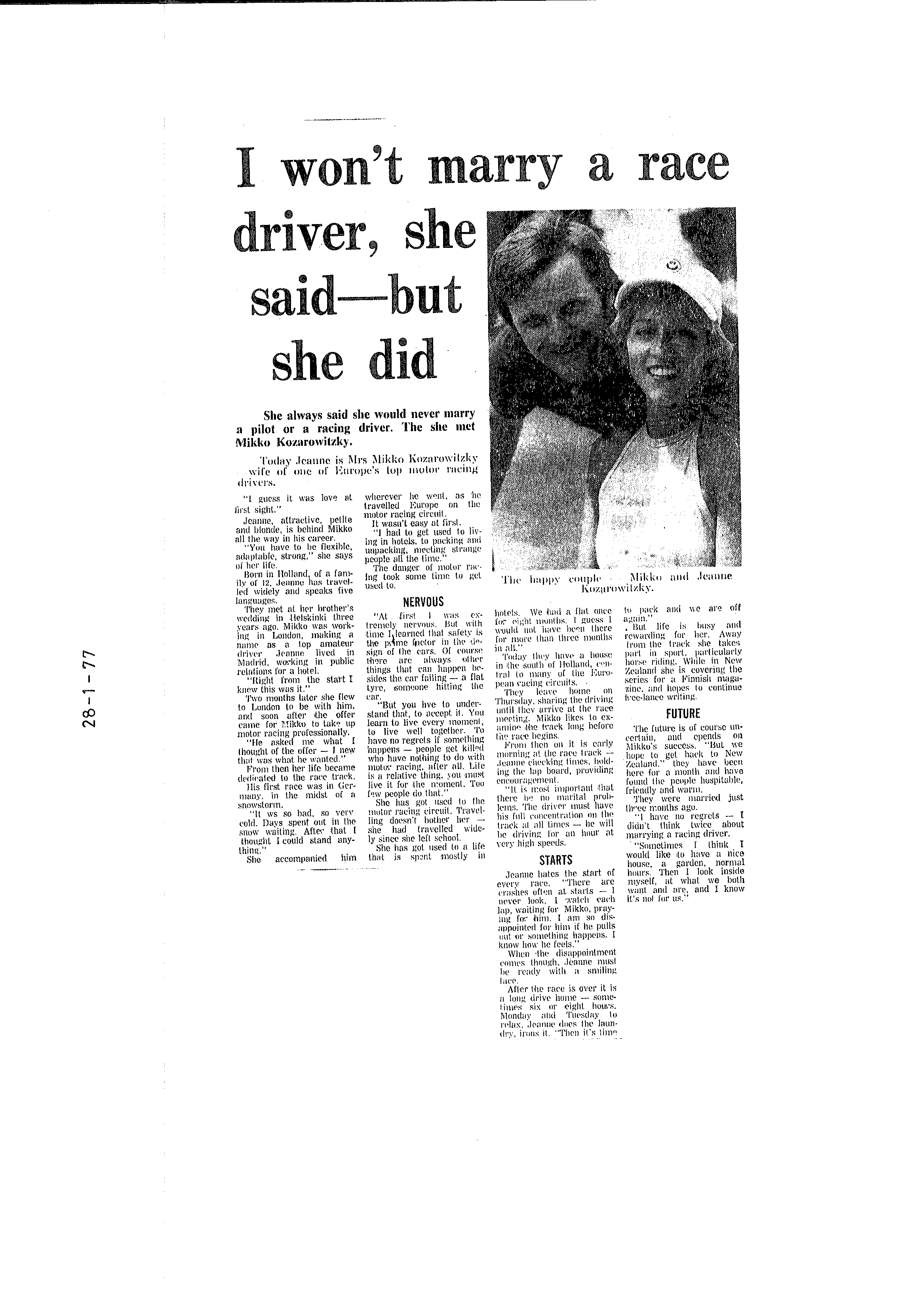 Scan of the clipping page, 28 January 1977