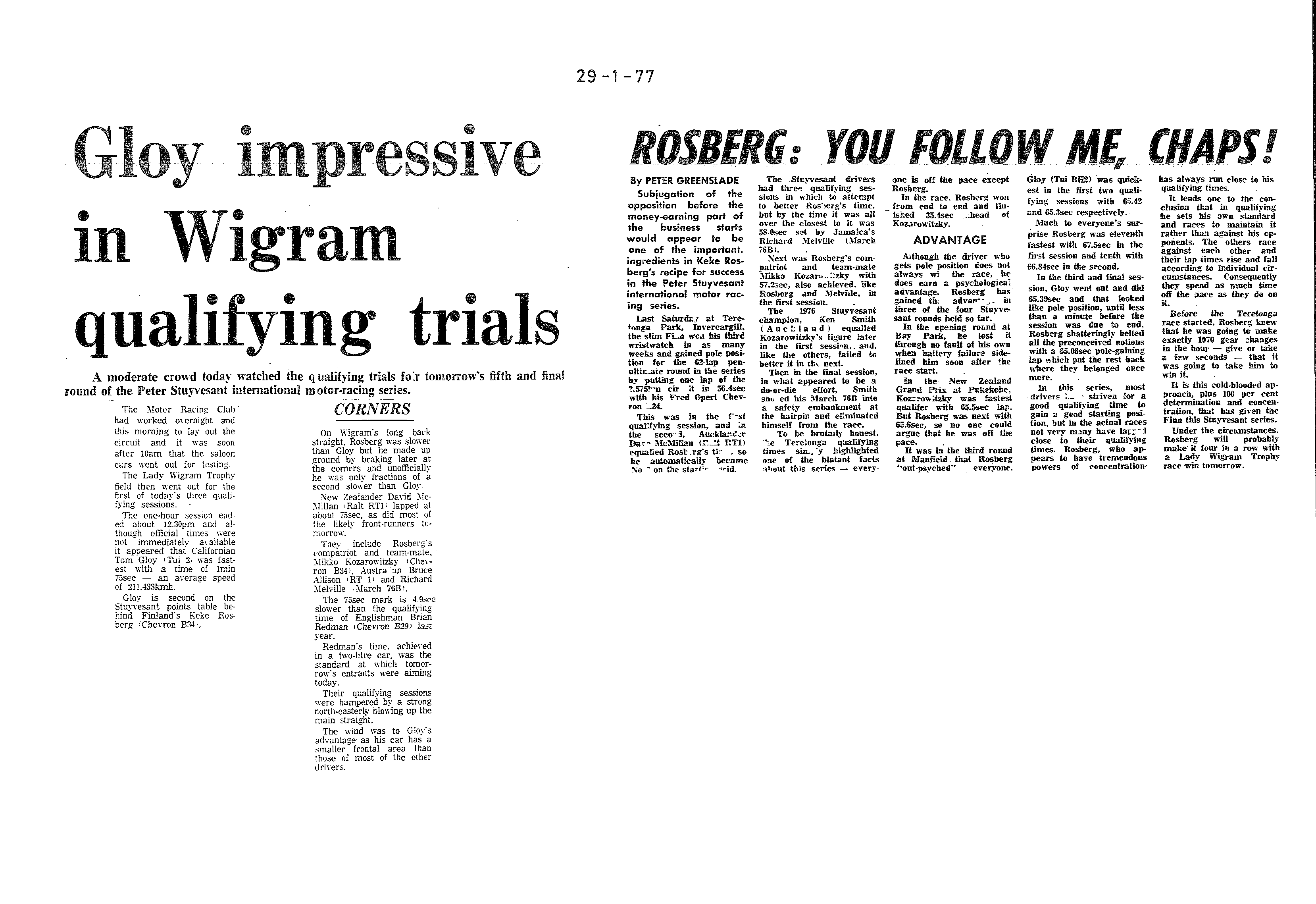 Scan of the clipping page, 29 January 1977