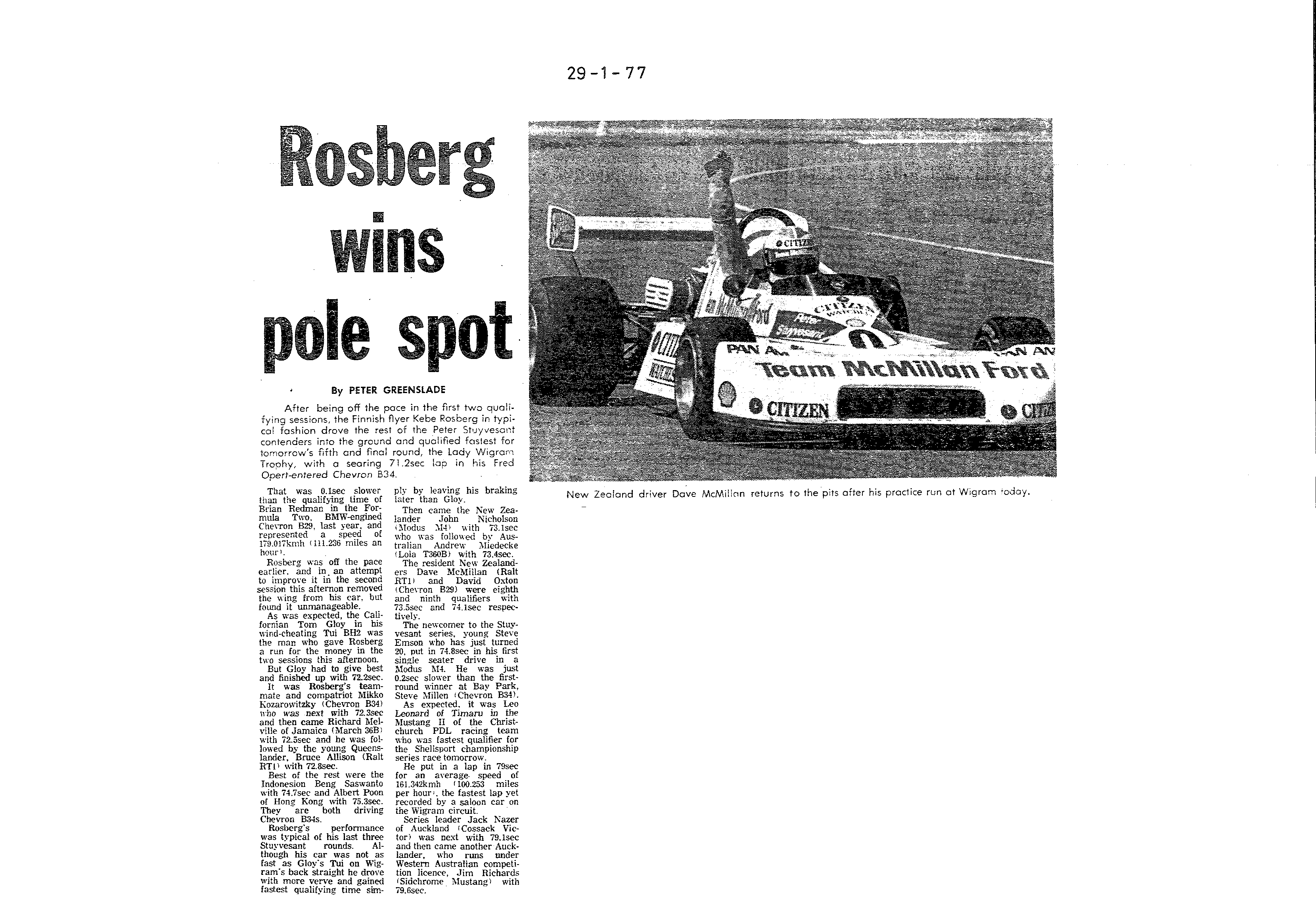Scan of the clipping page, 29 January 1977