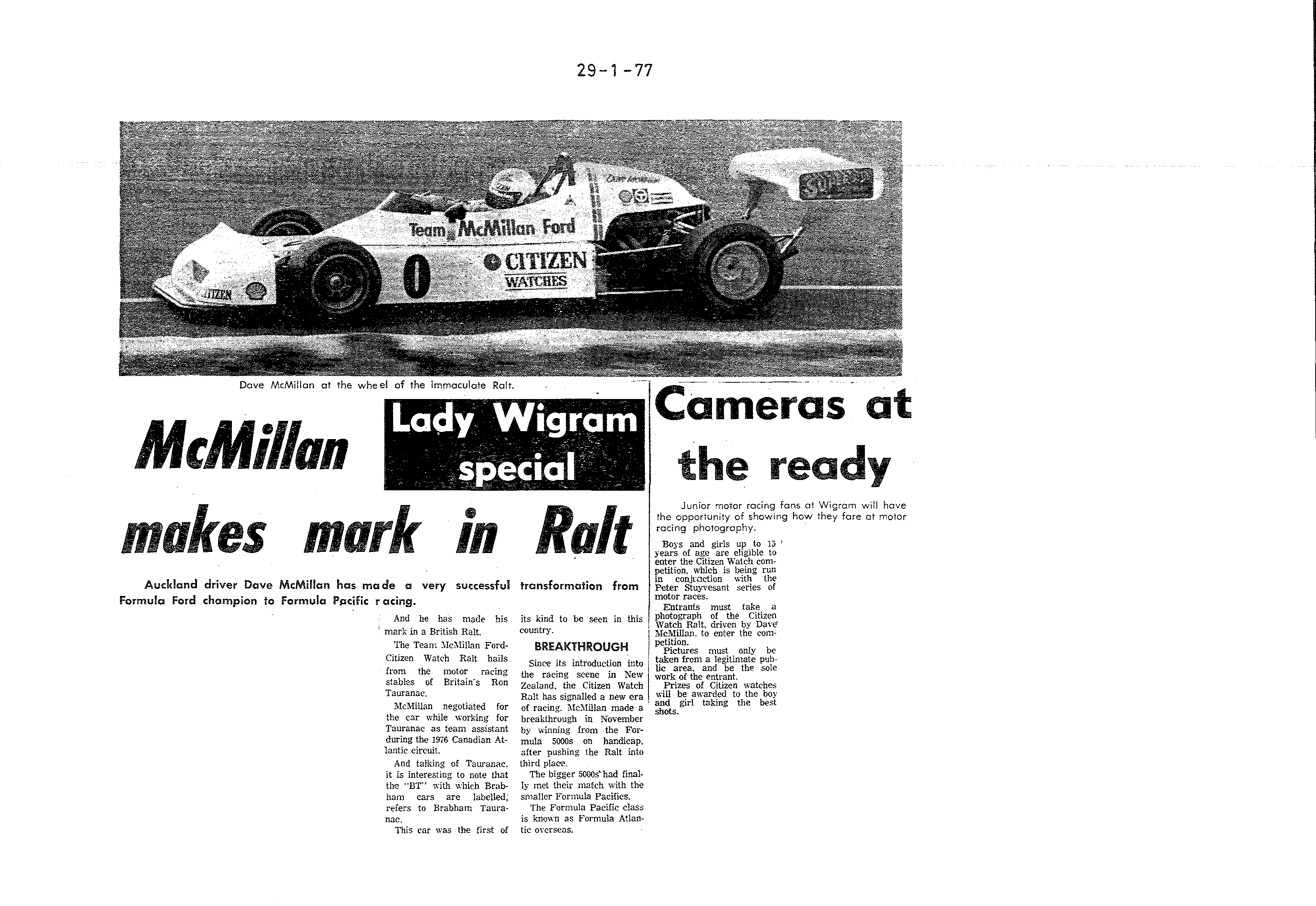 Scan of the clipping page, 29 January 1977