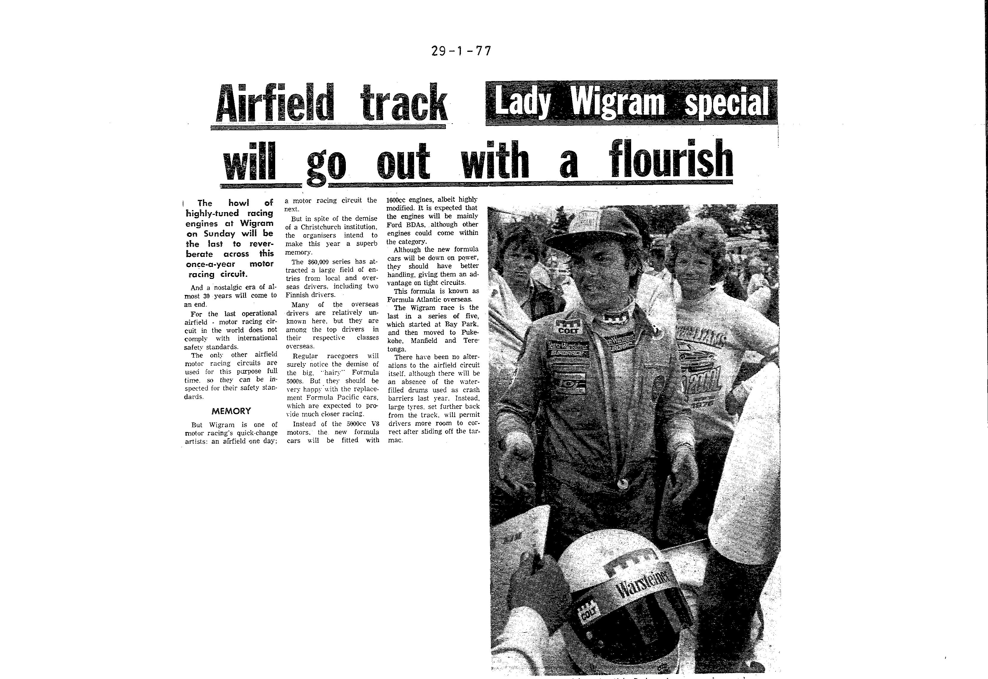 Scan of the clipping page, 29 January 1977