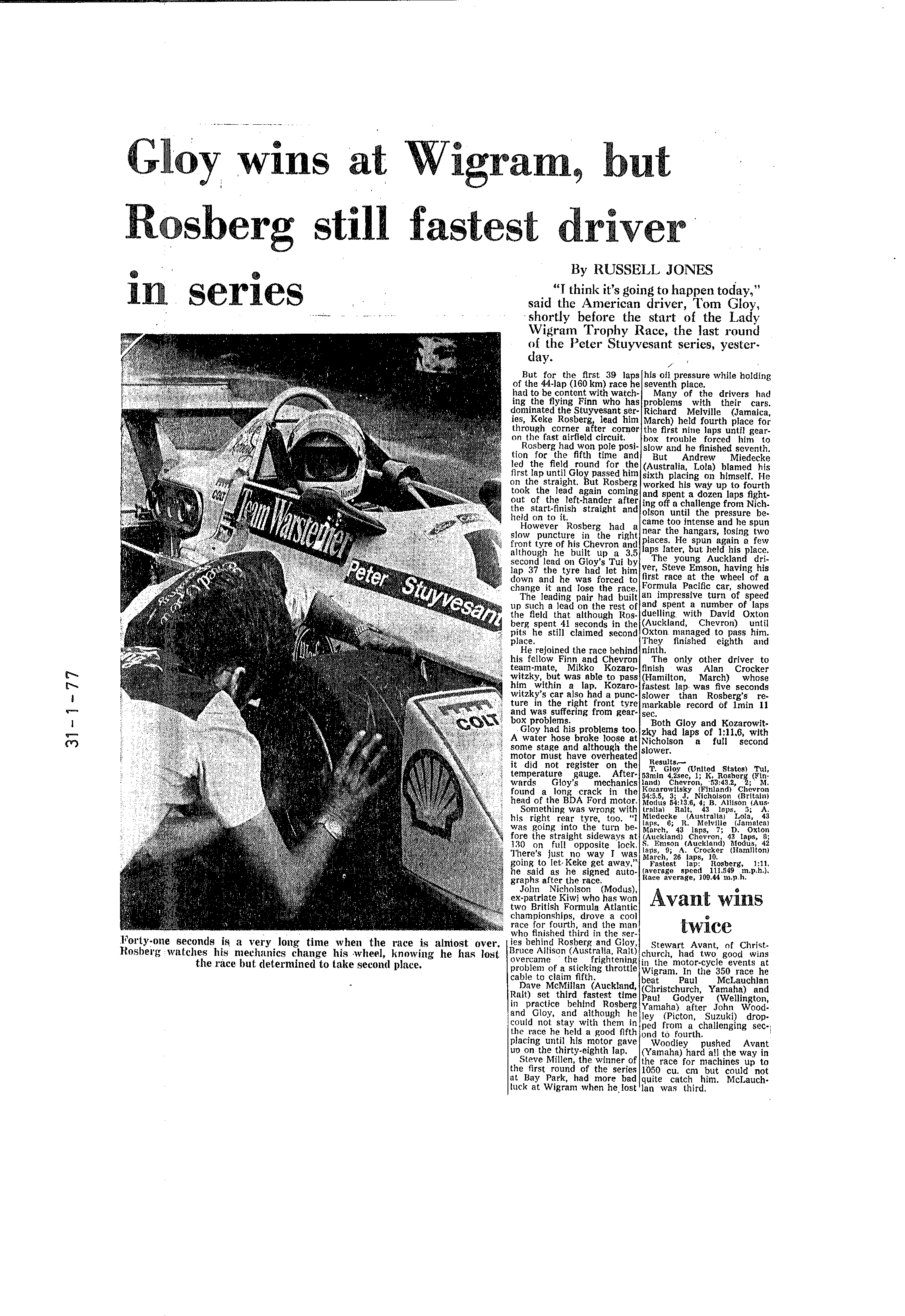 Scan of the clipping page, 31 January 1977