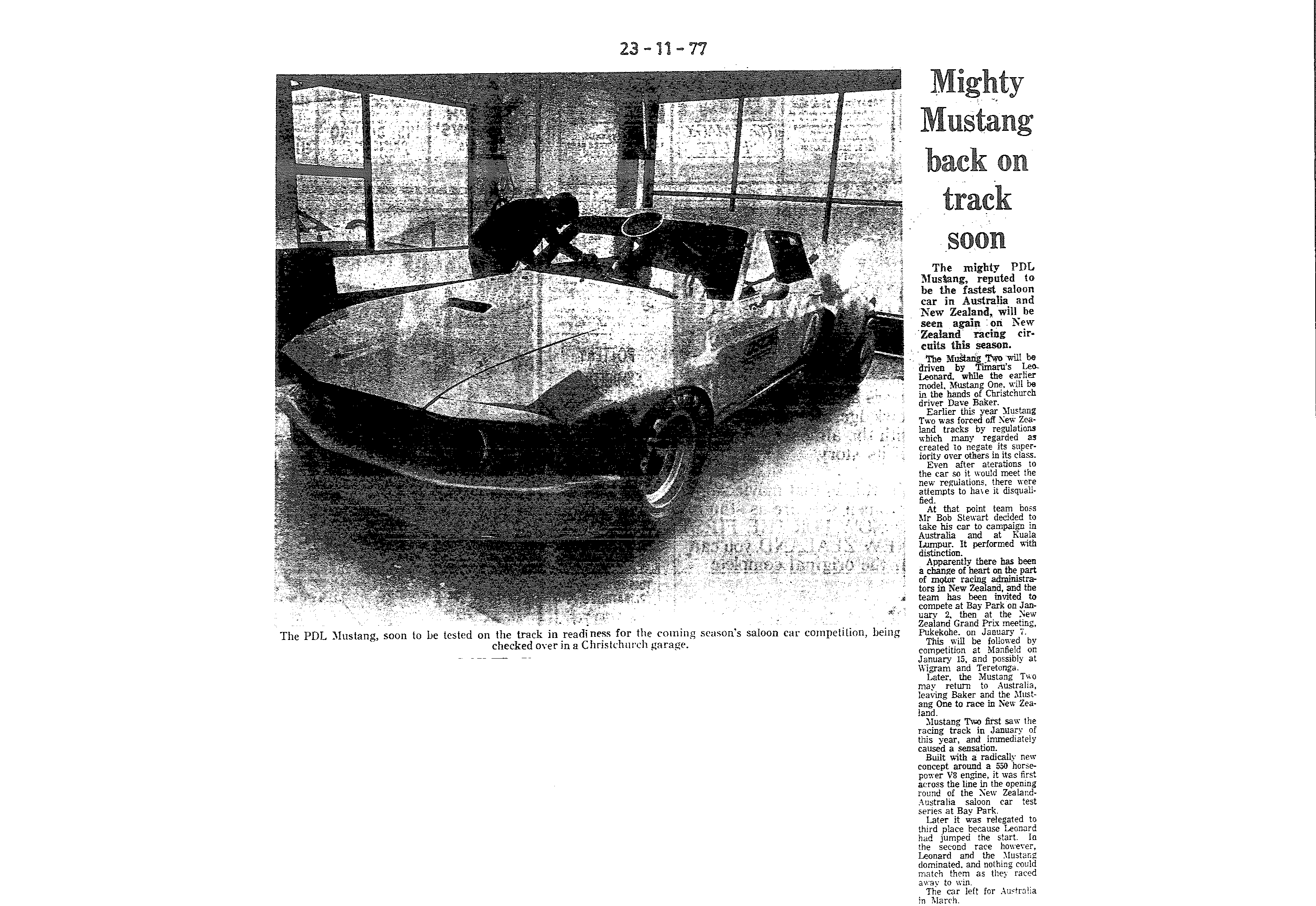 Scan of the clipping page, 23 November 1977