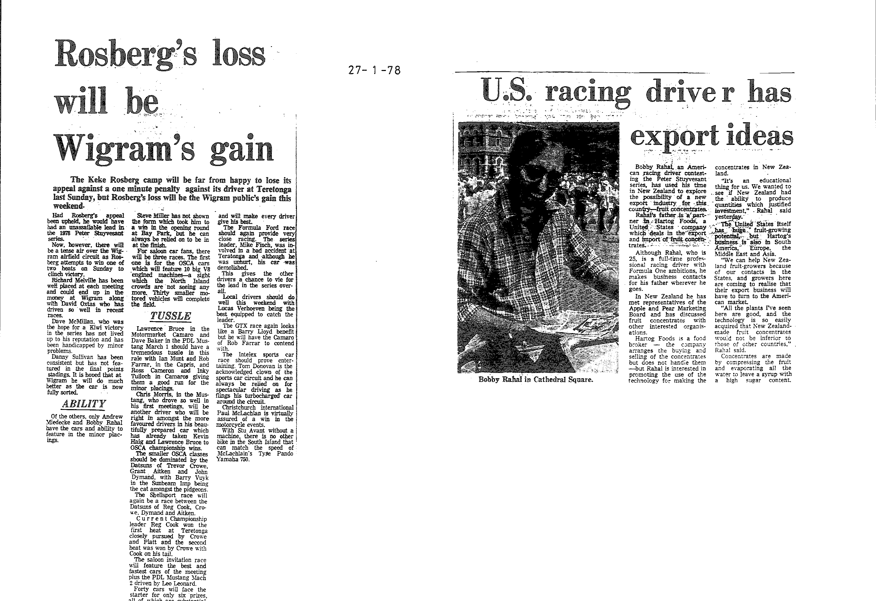 Scan of the clipping page, 27 January 1978