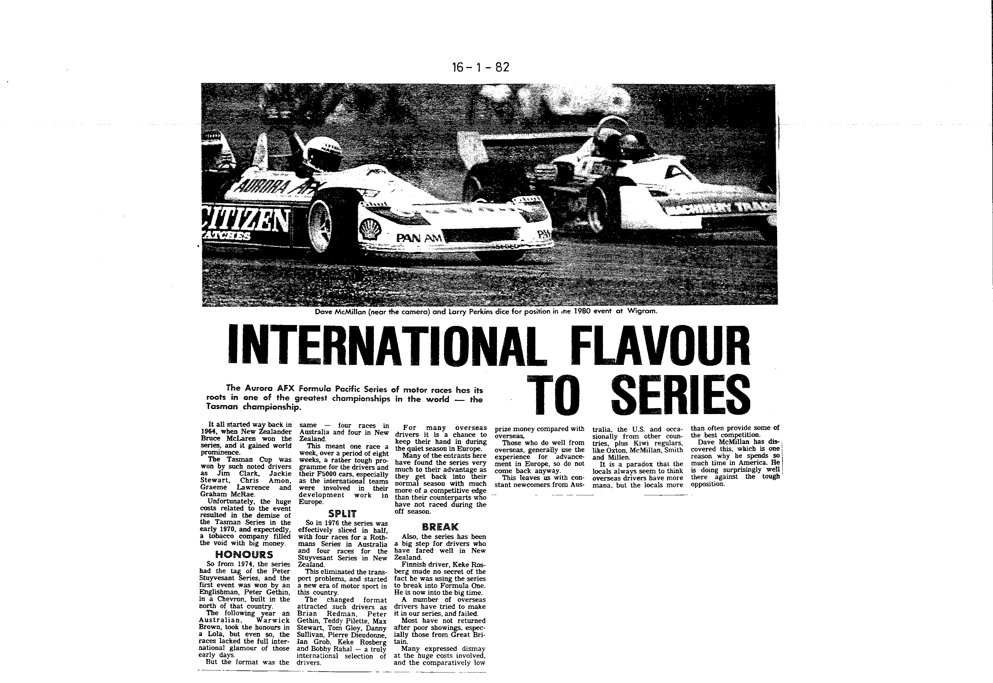Scan of the clipping page, 16 January 1982