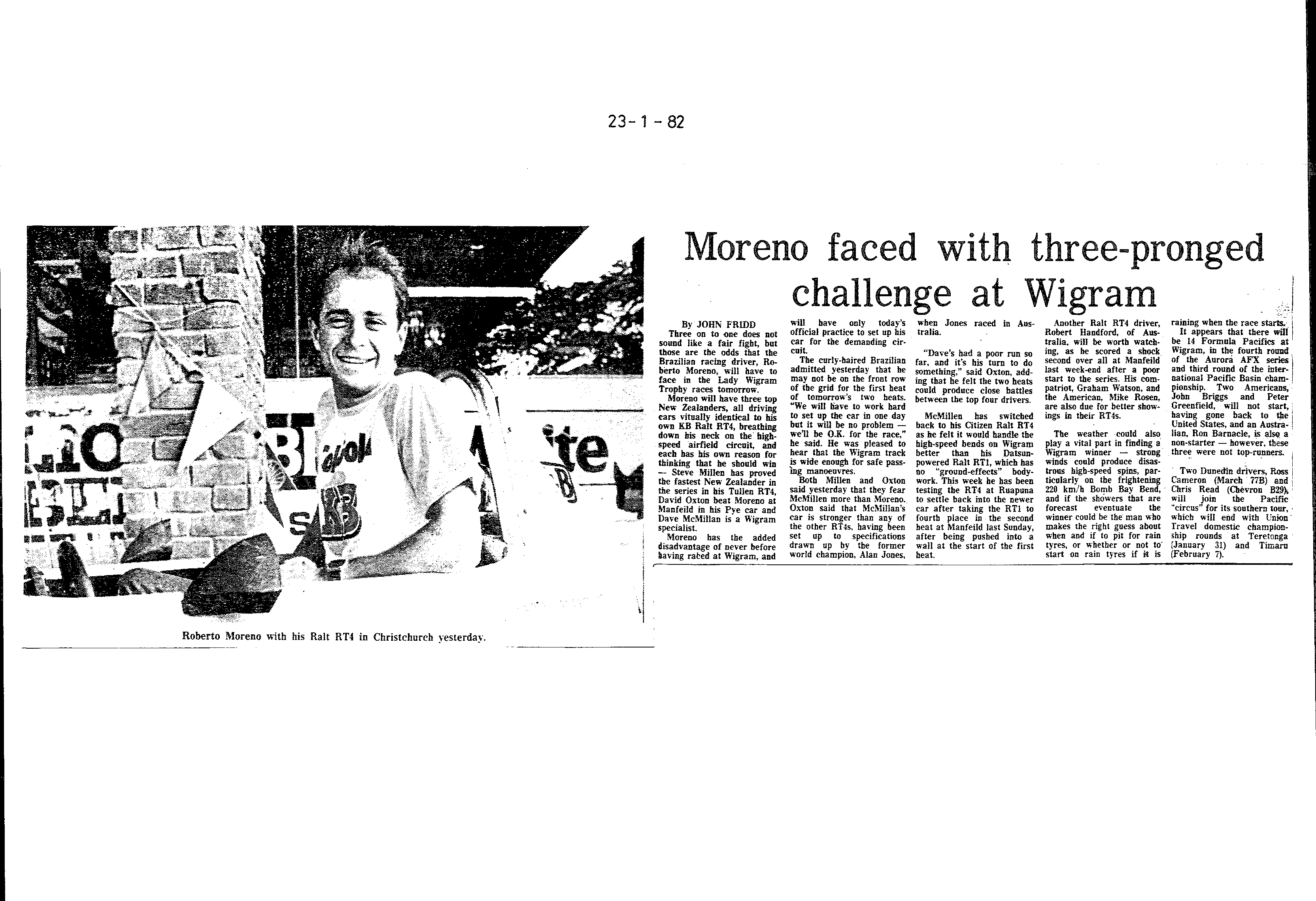 Scan of the clipping page, 23 January 1982