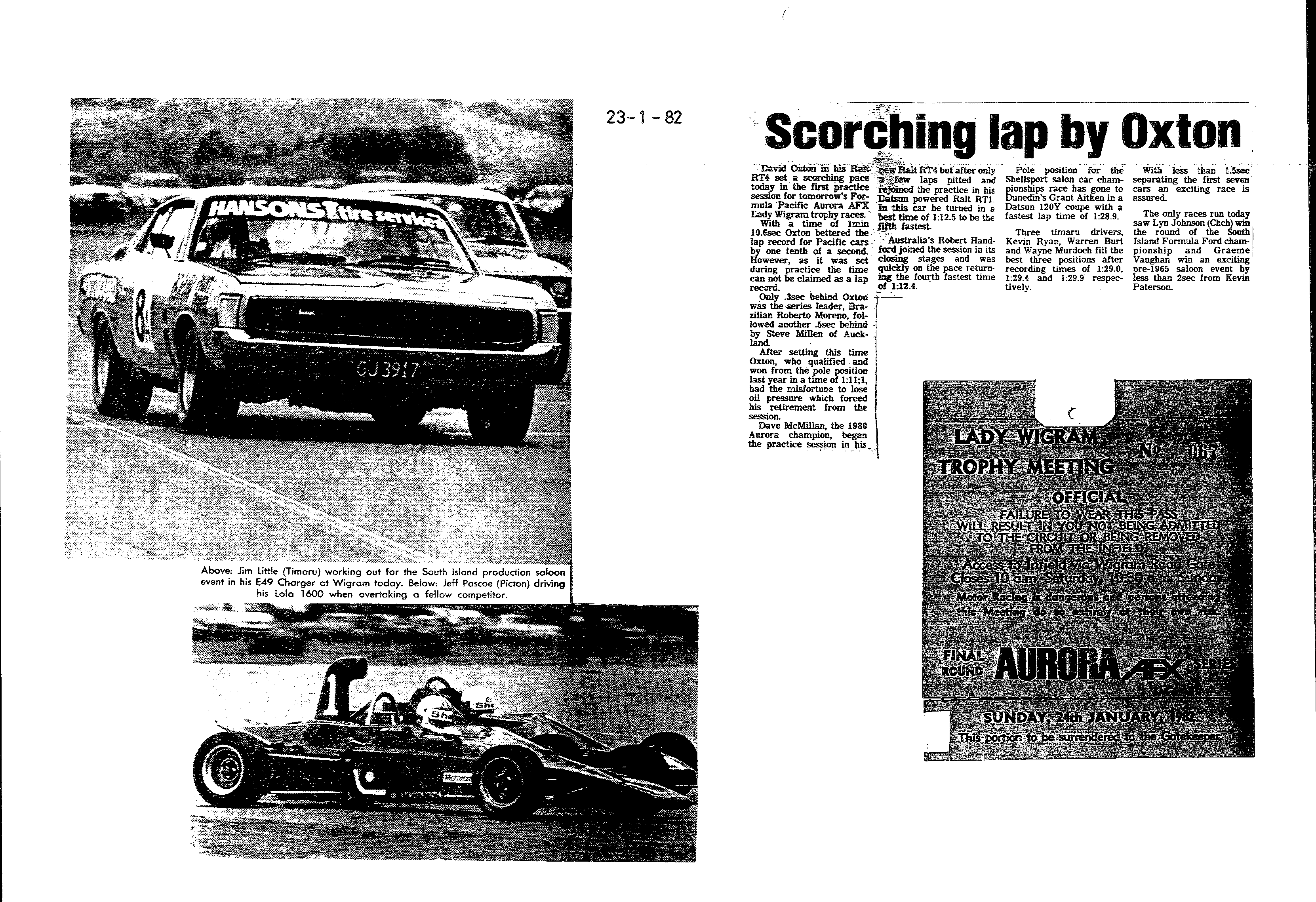Scan of the clipping page, 23 January 1982
