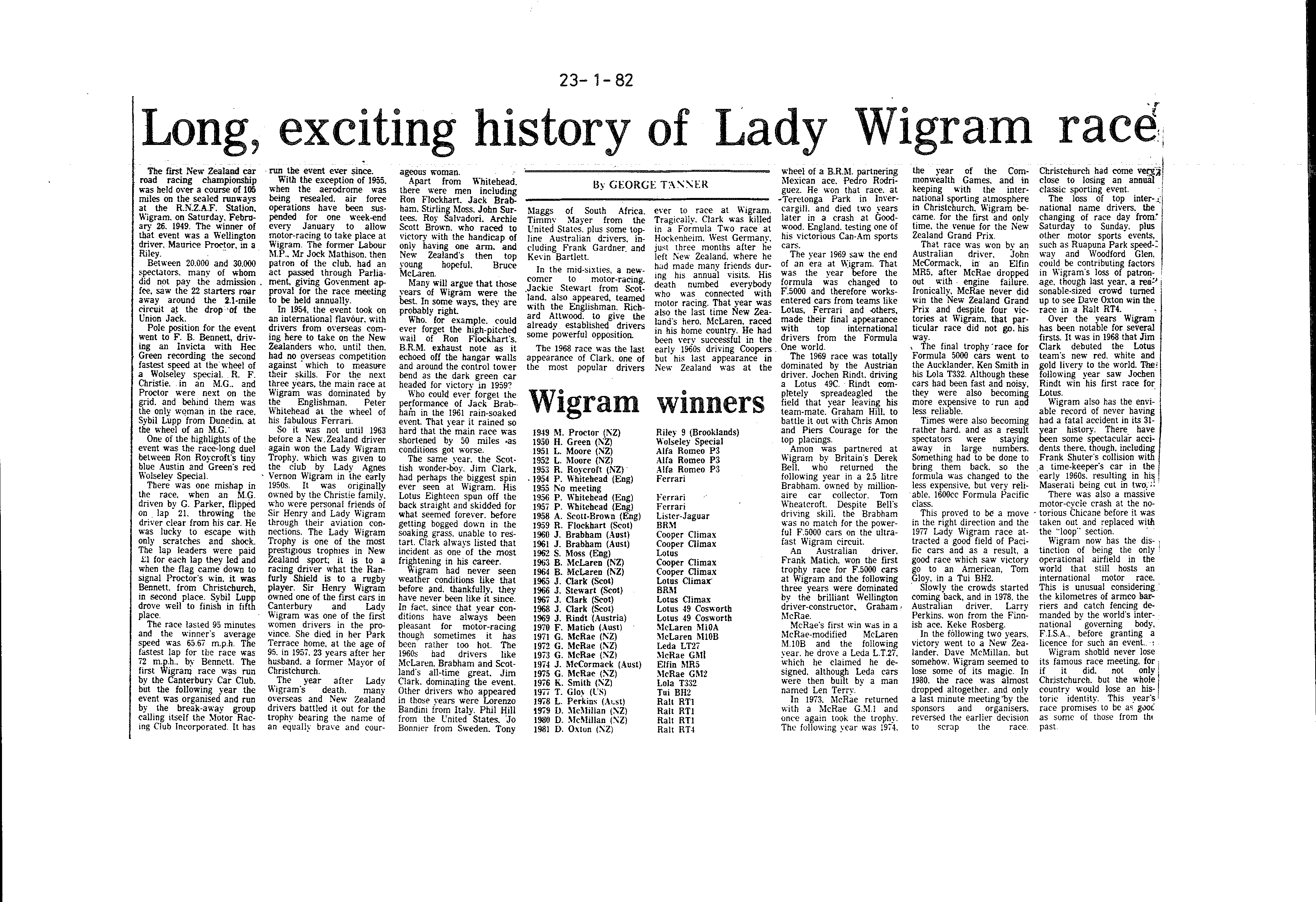 Scan of the clipping page, 23 January 1982