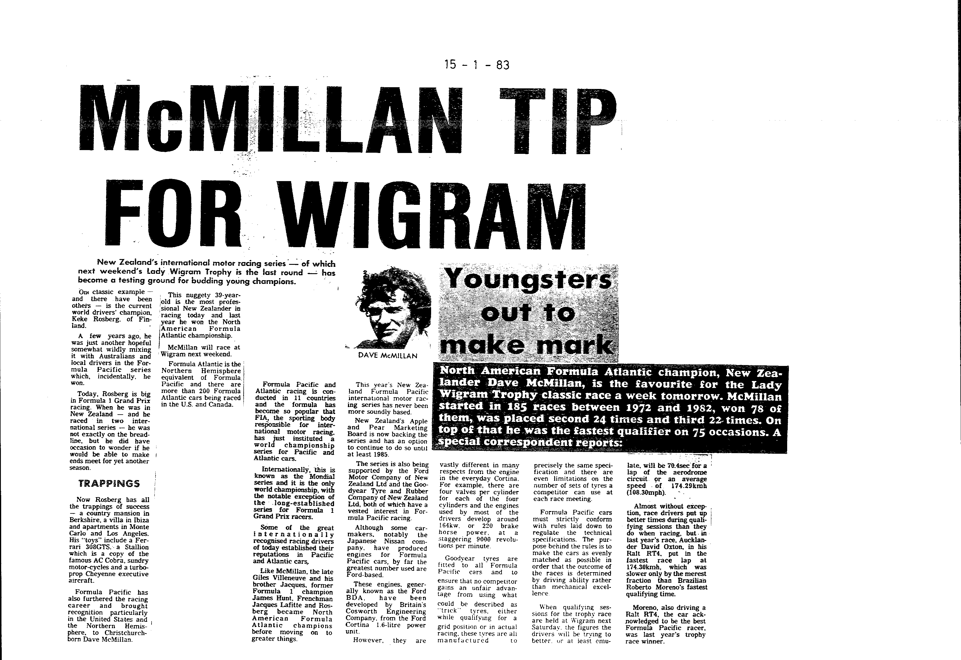 Scan of the clipping page, 15 January 1983
