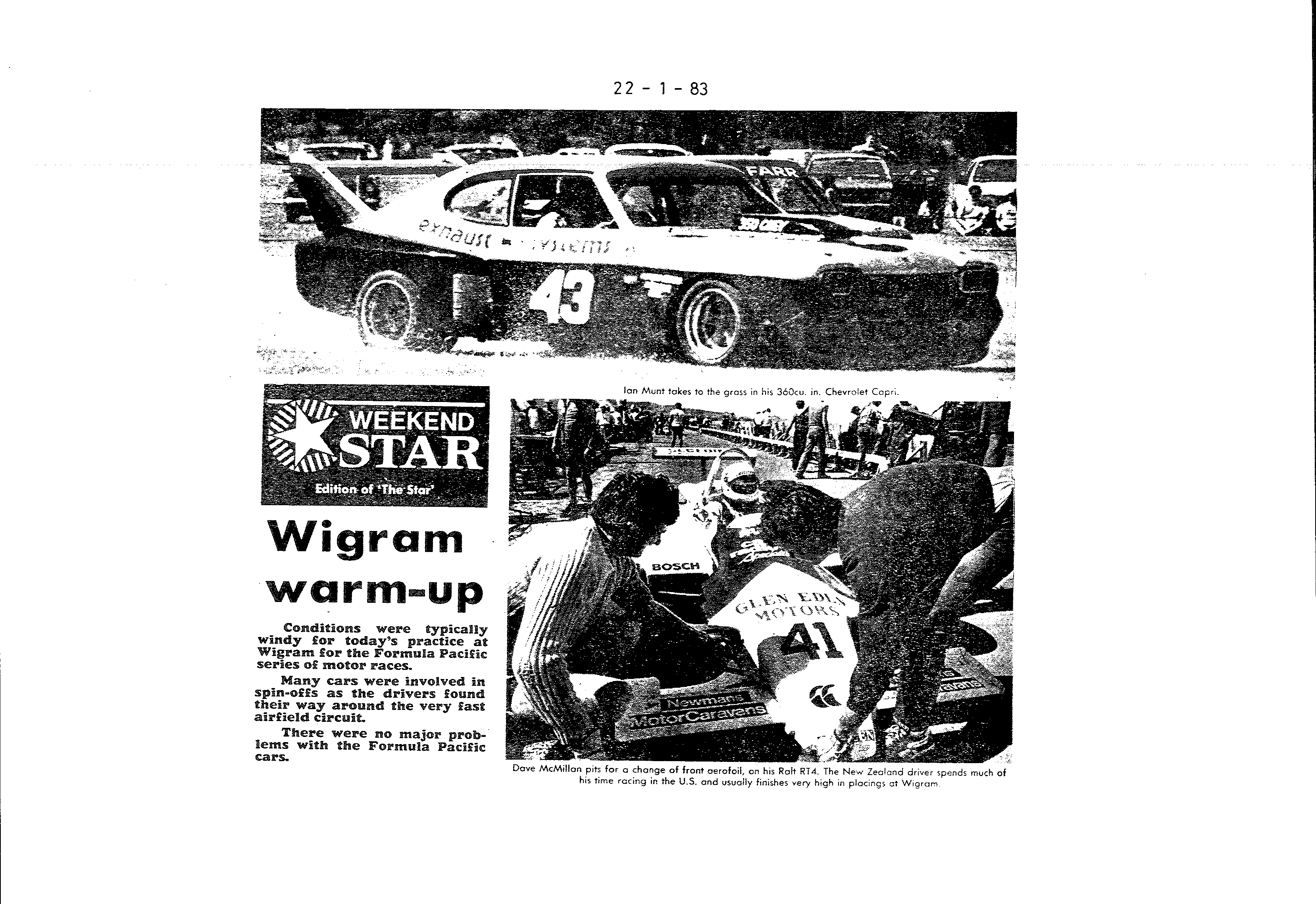 Scan of the clipping page, 22 January 1983